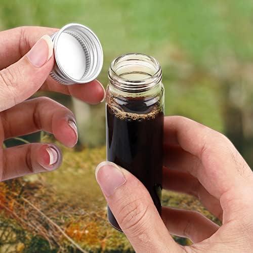 12 Tarros de Especias de Vidrio TOBWOLF 50ml con Tapa de Aluminio