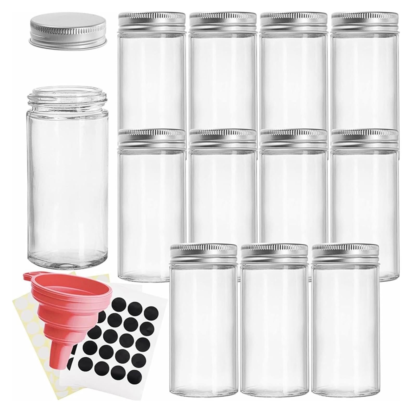 Juego de 12 Tarros de Especias de Vidrio Tebery 88.7 ml