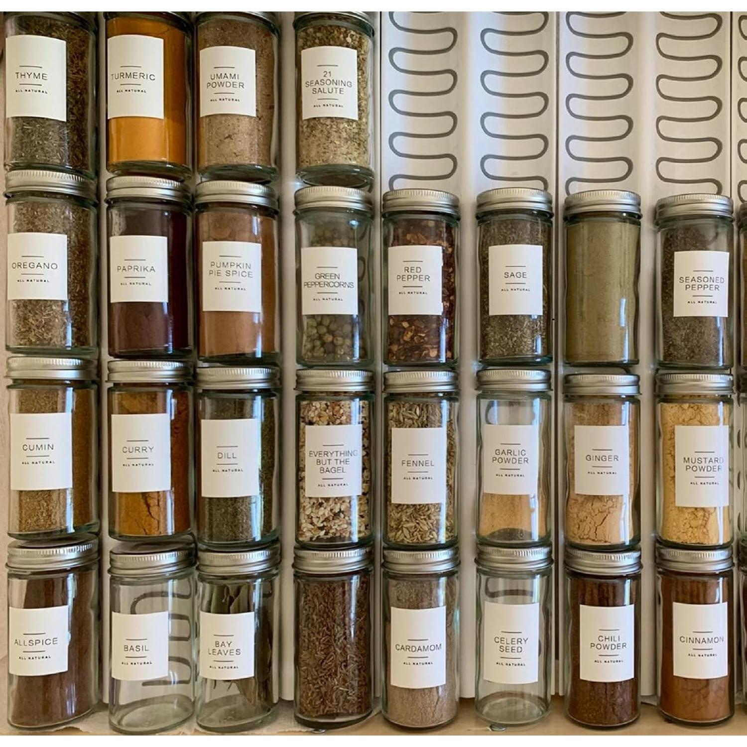 Juego de 12 Tarros de Especias de Vidrio Tebery 88.7 ml