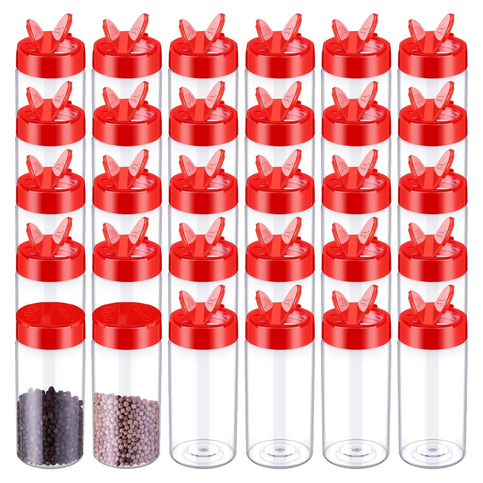 30 Tarros de Plástico para Especias Uiifan 250 ml con Tapa Abatible