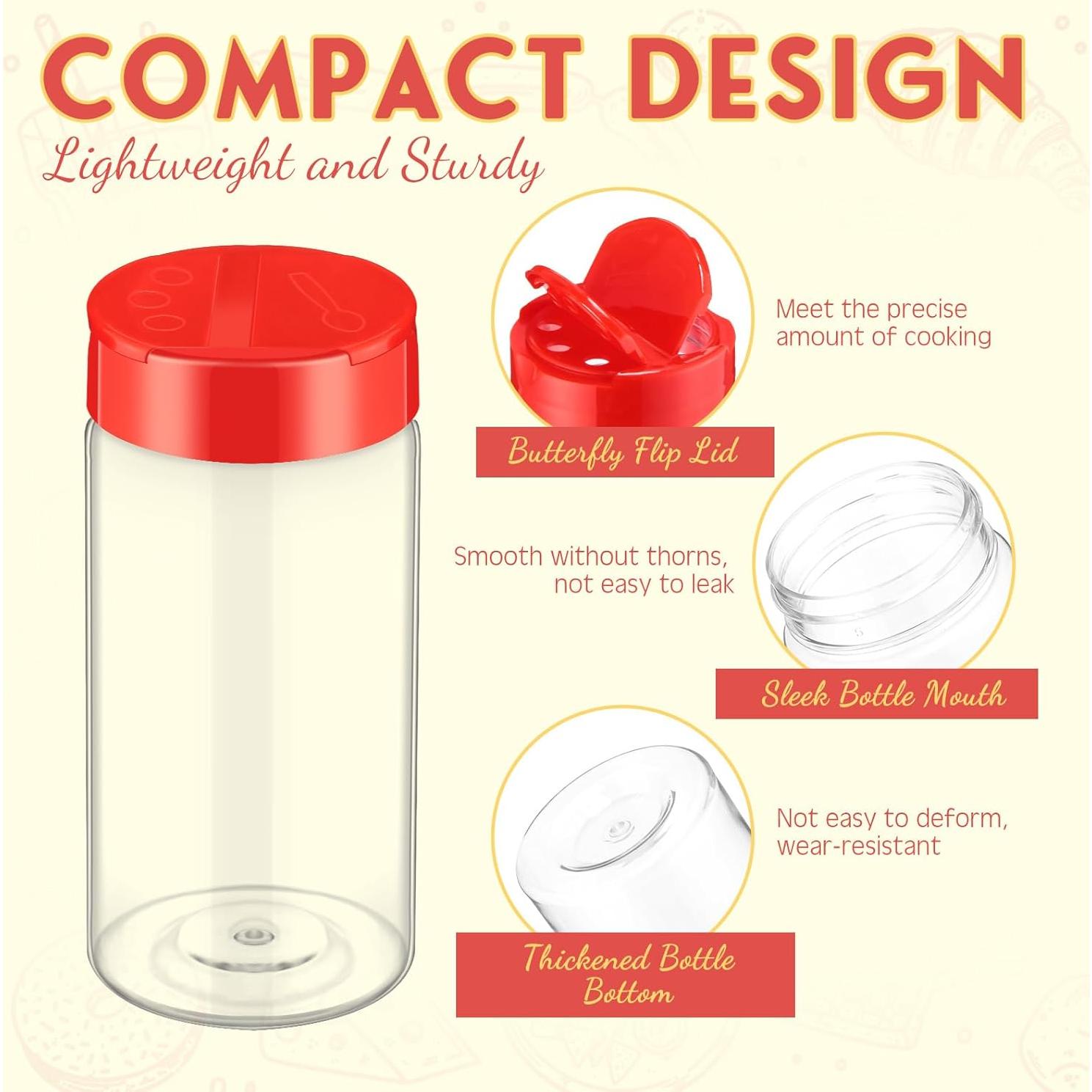 30 Tarros de Plástico para Especias Uiifan 250 ml con Tapa Abatible