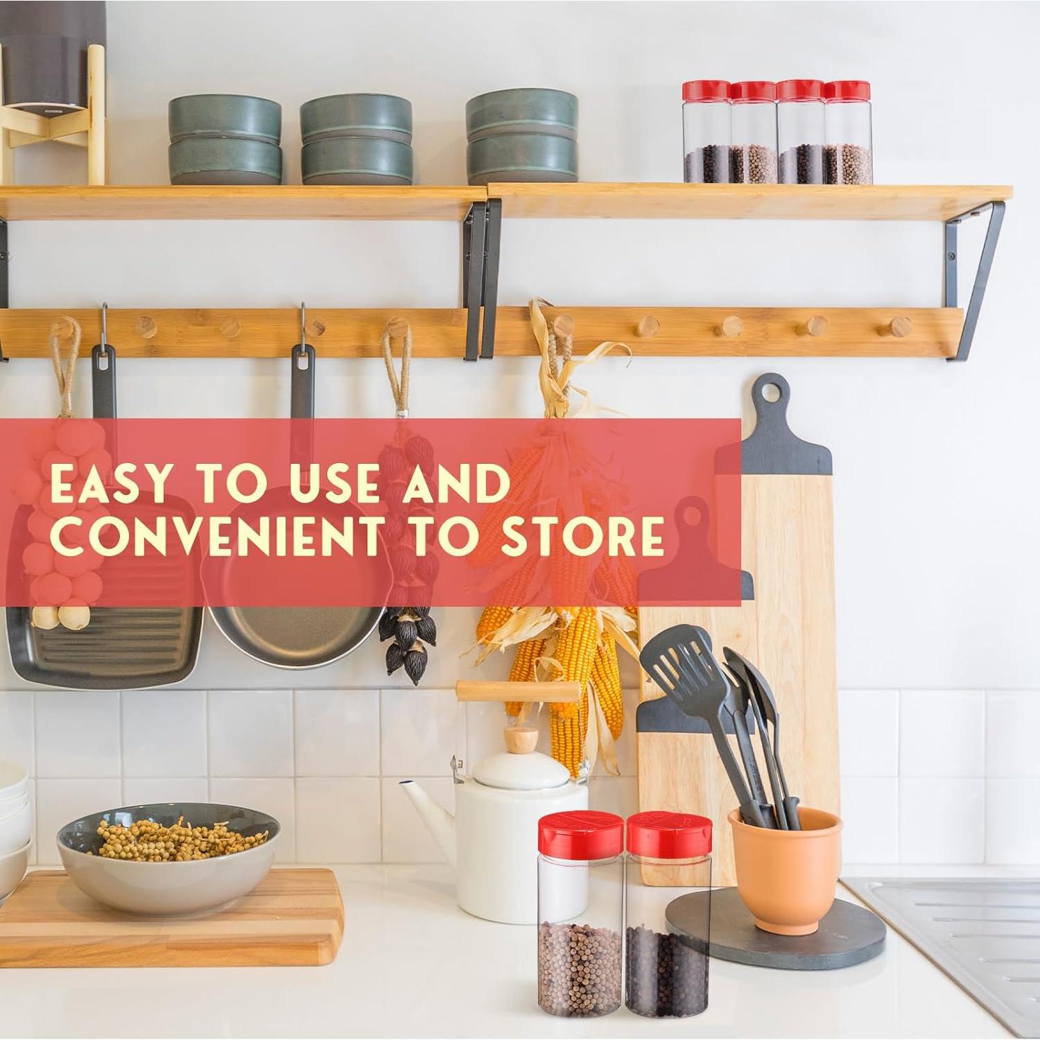 30 Tarros de Plástico para Especias Uiifan 250 ml con Tapa Abatible