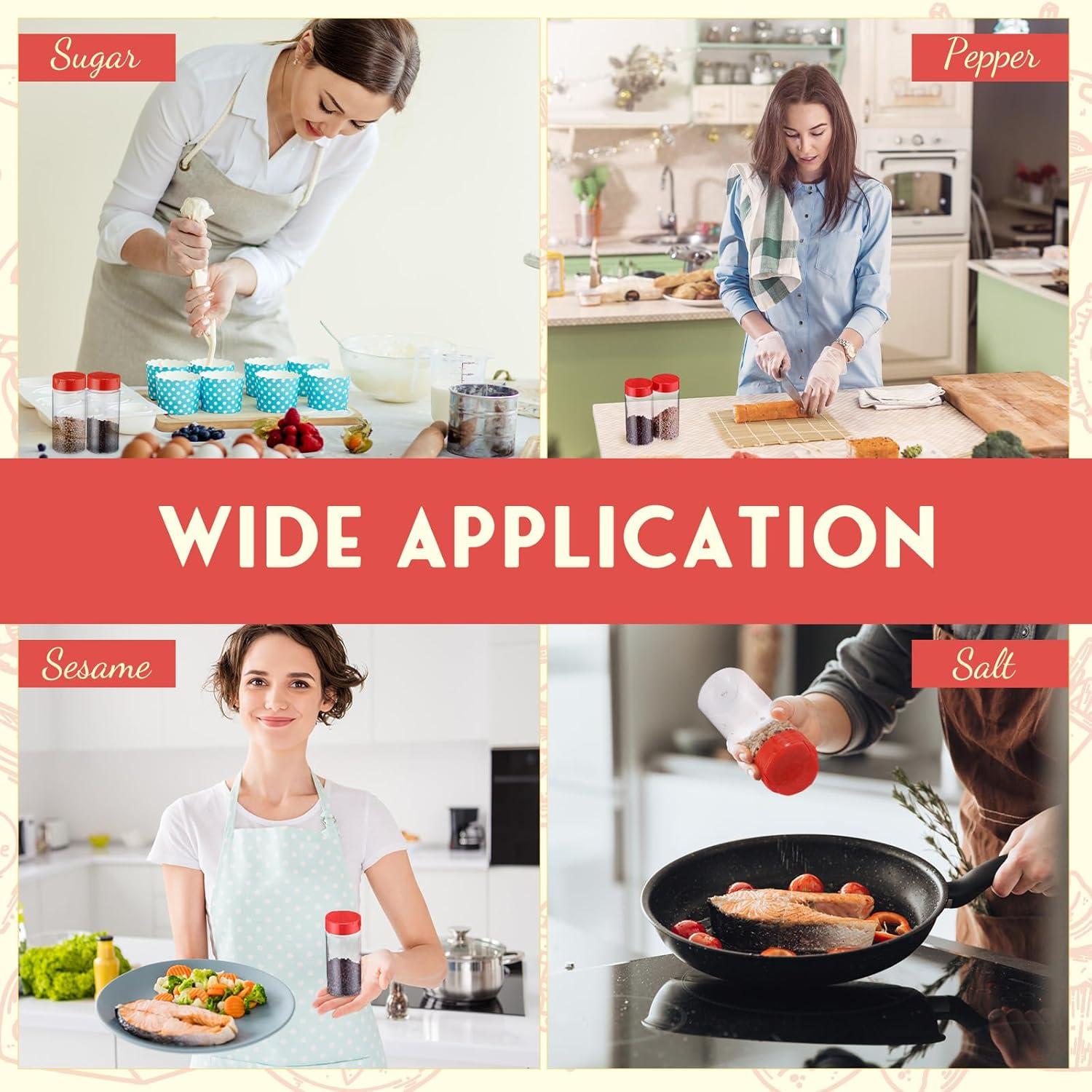 30 Tarros de Plástico para Especias Uiifan 250 ml con Tapa Abatible