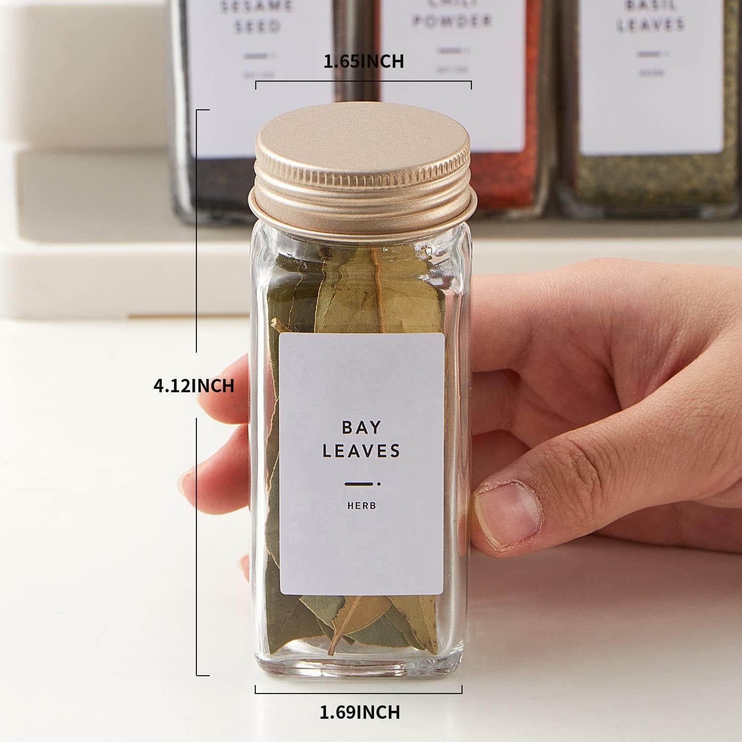 25 Tarros de Especias de Vidrio Skiileor 4oz con Etiquetas