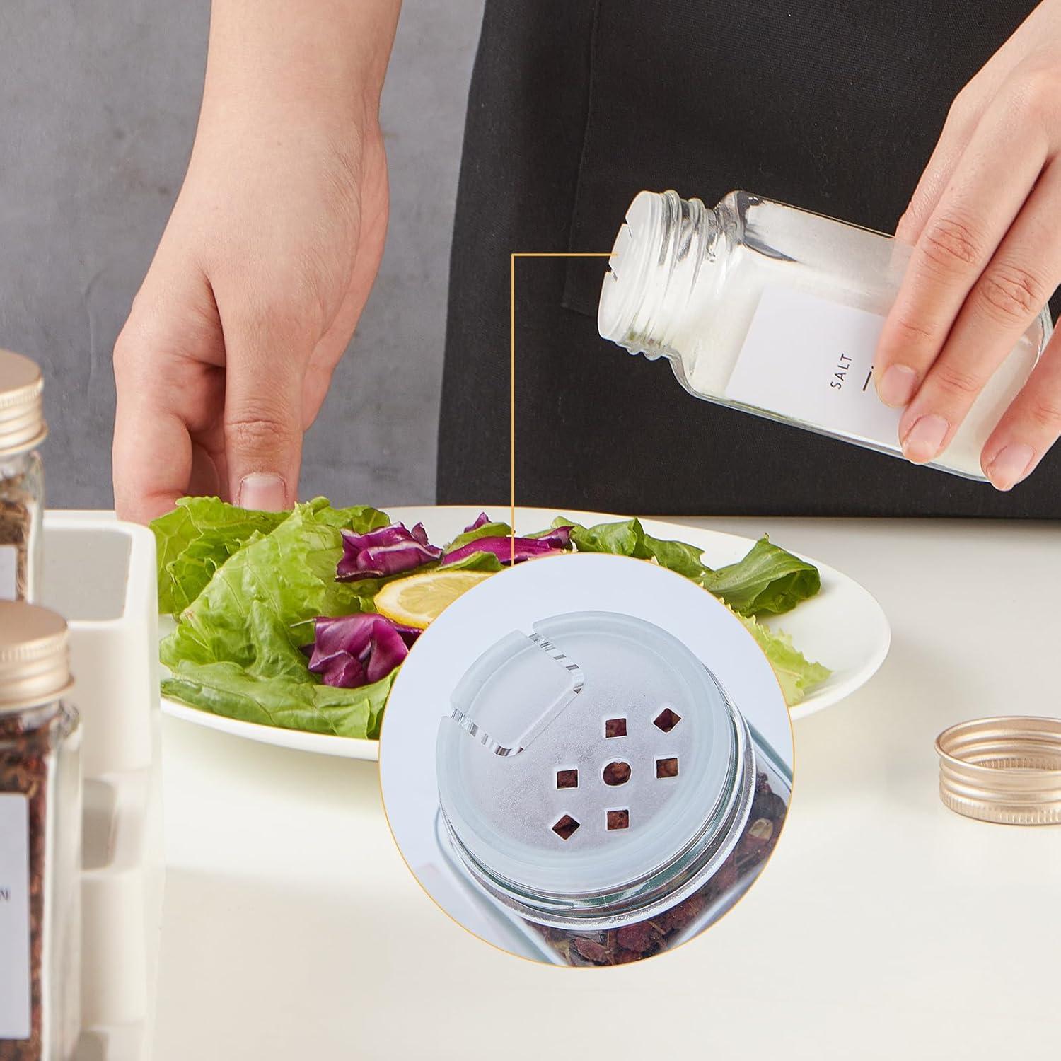 25 Tarros de Especias de Vidrio Skiileor 4oz con Etiquetas