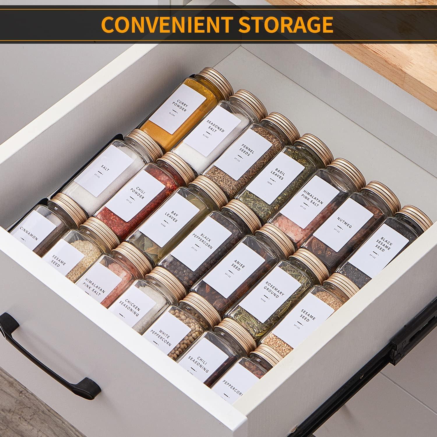 25 Tarros de Especias de Vidrio Skiileor 4oz con Etiquetas
