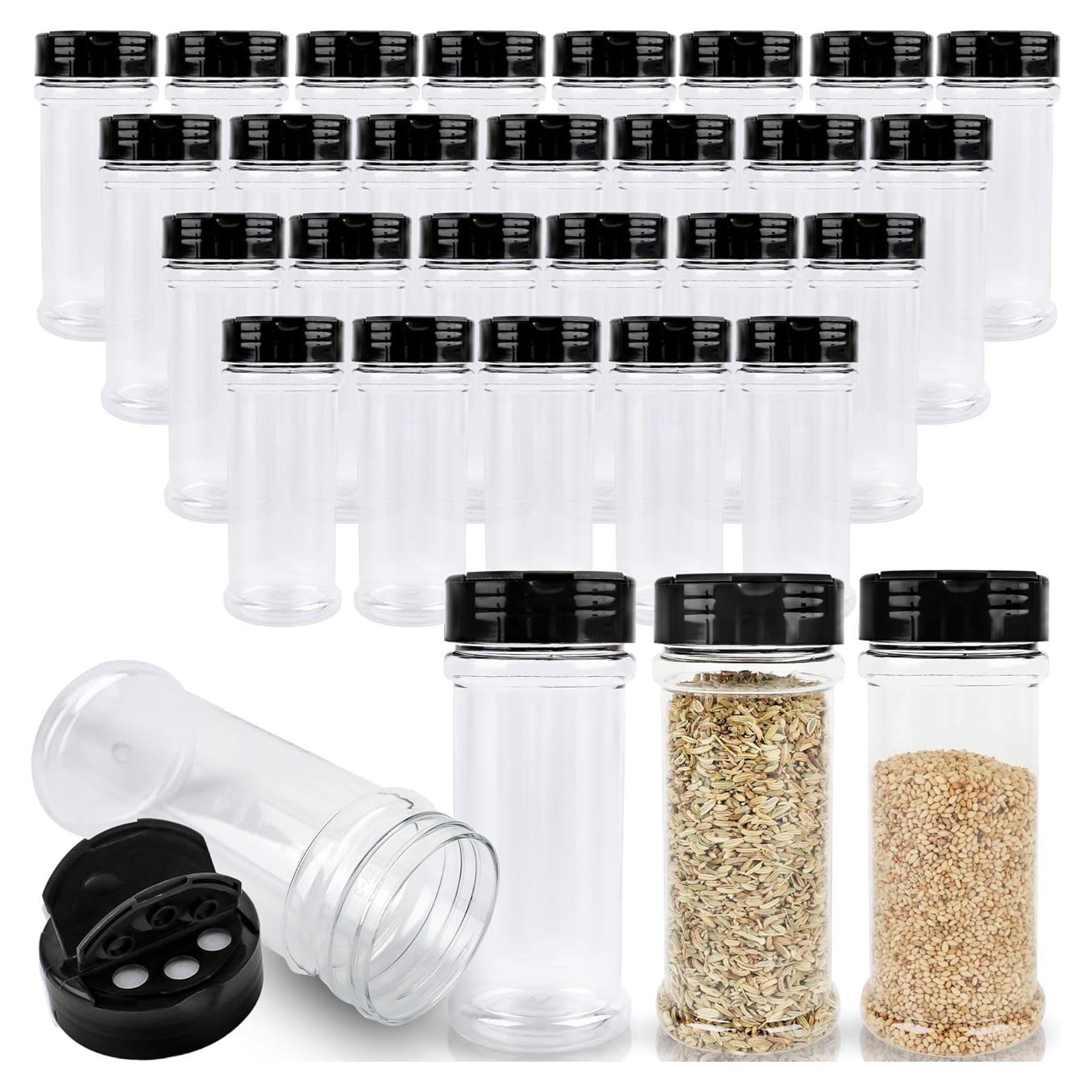 30 Tarros de Especias de Plástico Conagel 200 ml con Tapa Dosificadora