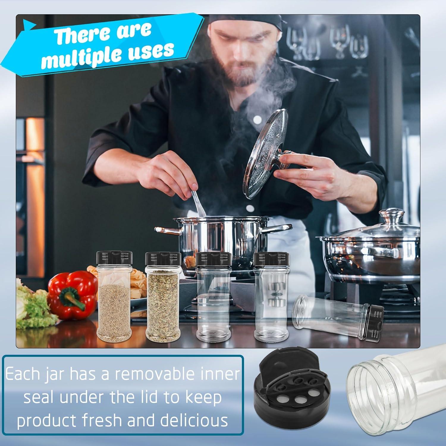 30 Tarros de Especias de Plástico Conagel 200 ml con Tapa Dosificadora