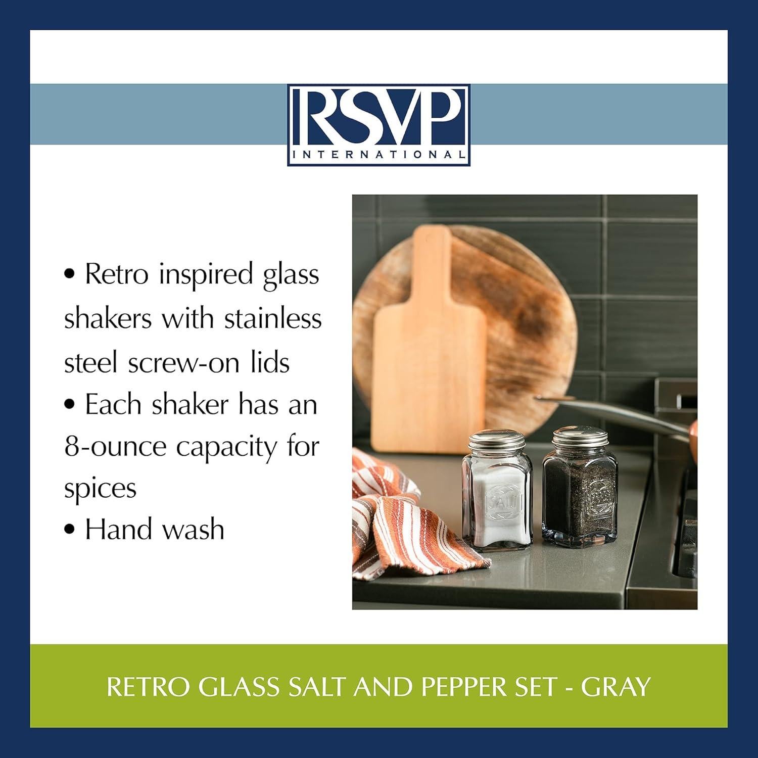 Shakers de Sal y Pimienta RSVP Internacional Retro 2 Piezas 226ml