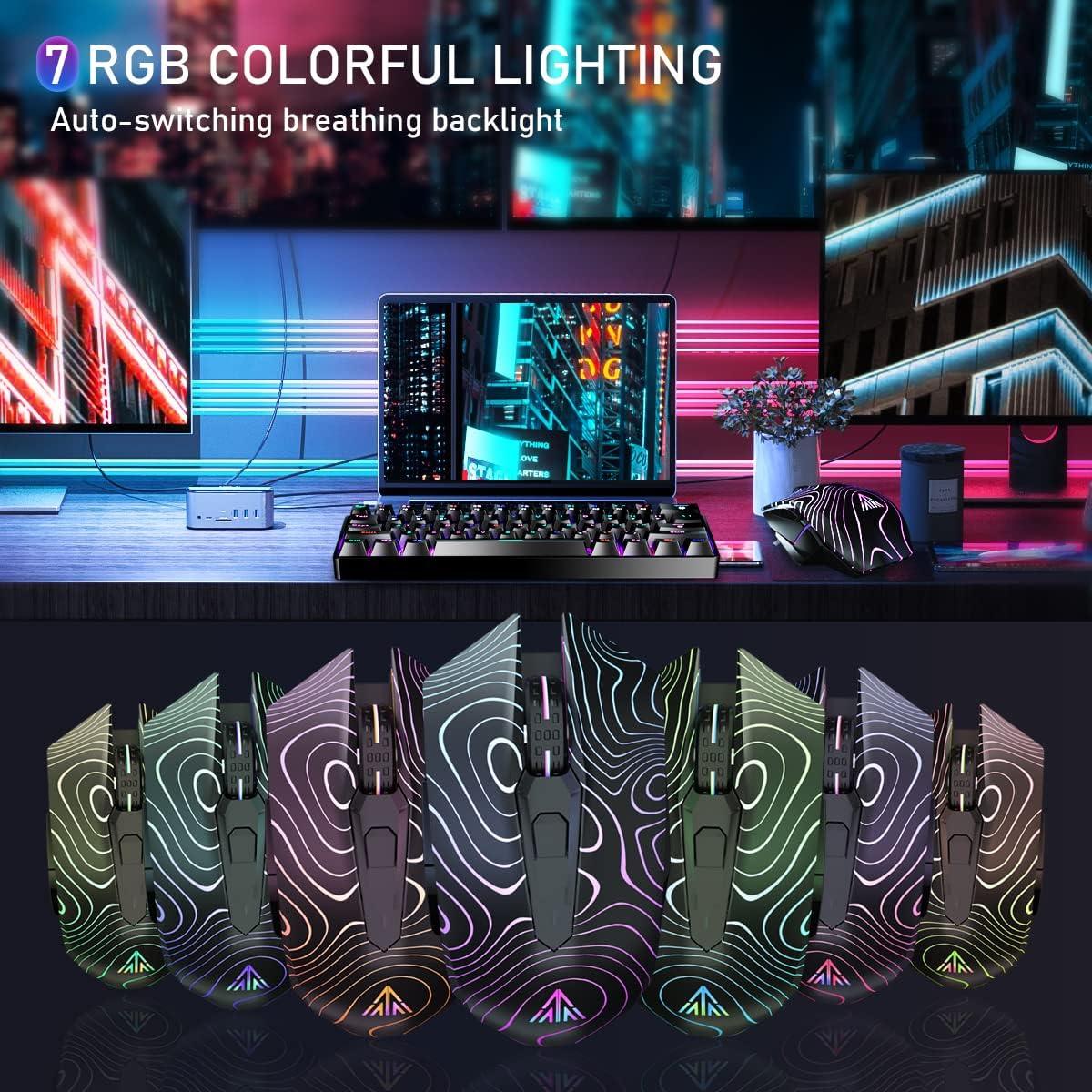 Ratón Gaming Inalámbrico SOLAKAKA SM10 RGB 5 Niveles DPI