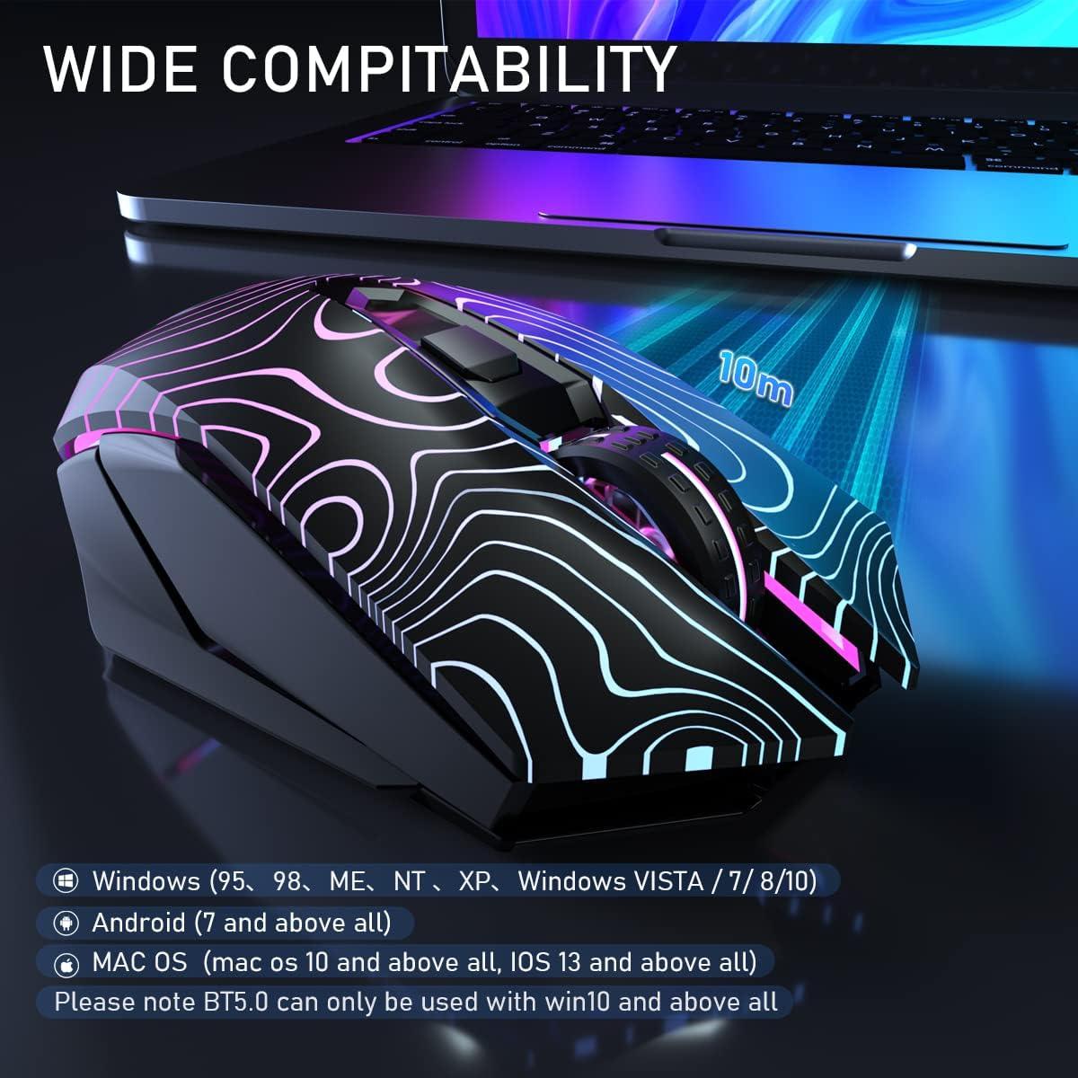 Ratón Gaming Inalámbrico SOLAKAKA SM10 RGB 5 Niveles DPI