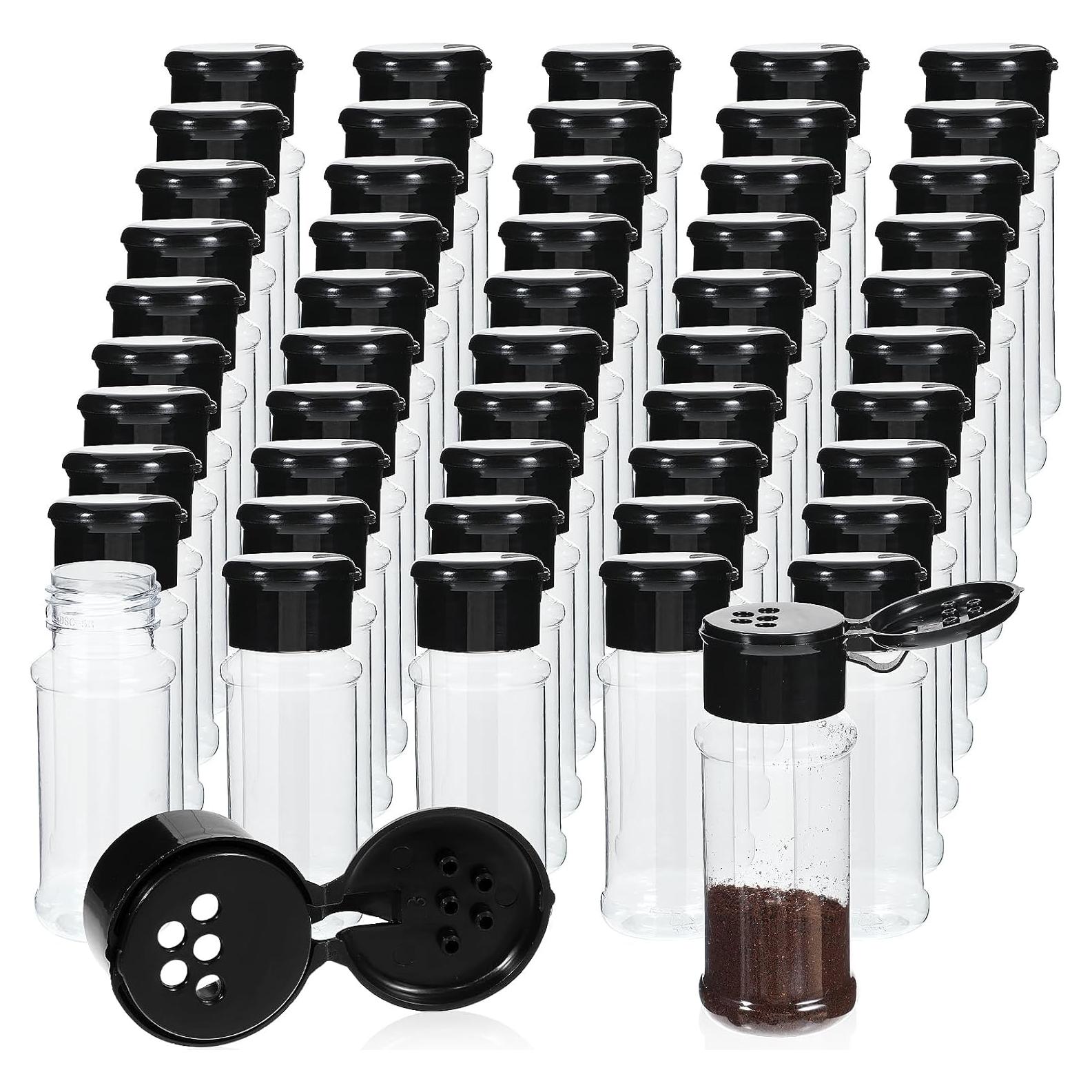 50 Tarros de Especias de Plástico 100ml Lemecima - Transparente