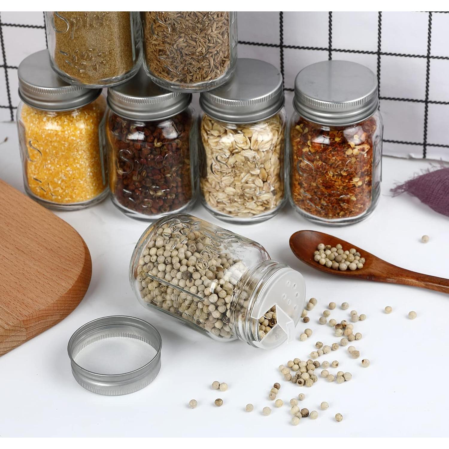 Paquete de 30 frascos de vidrio Mason 118ml con tapas herméticas
