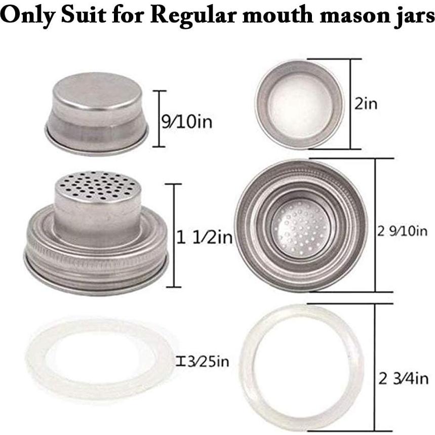 Set de 6 tapas para frascos Mason L7HWDP - Infusiones y germinación