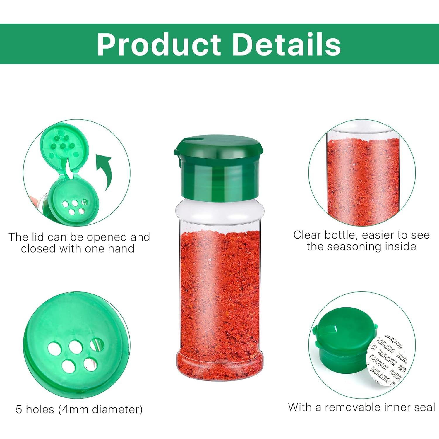 Tarros de Especias Plástico Supkiir 100ml 50 Piezas con Tapas