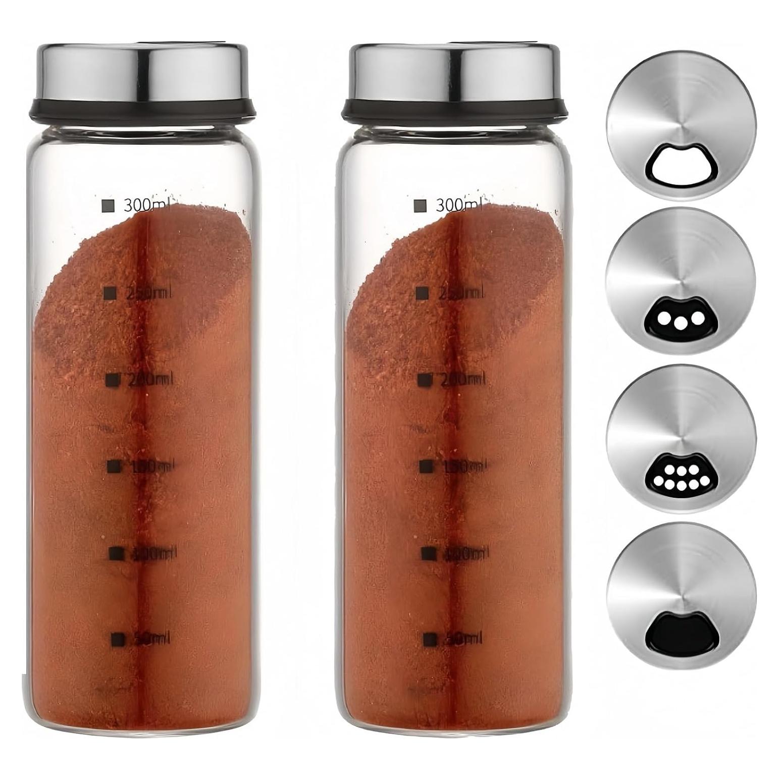 Juego de Saleros y Pimenteros XZJYXJN de Vidrio y Acero Inoxidable