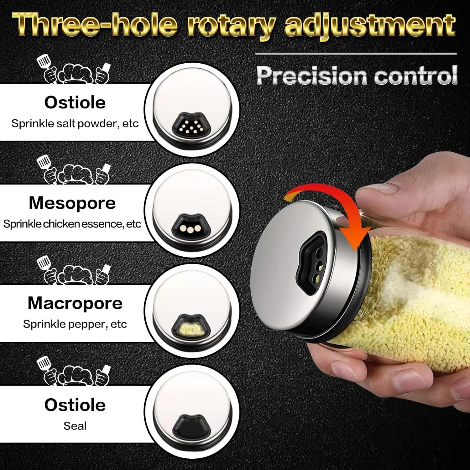 Juego de Saleros y Pimenteros XZJYXJN de Vidrio y Acero Inoxidable