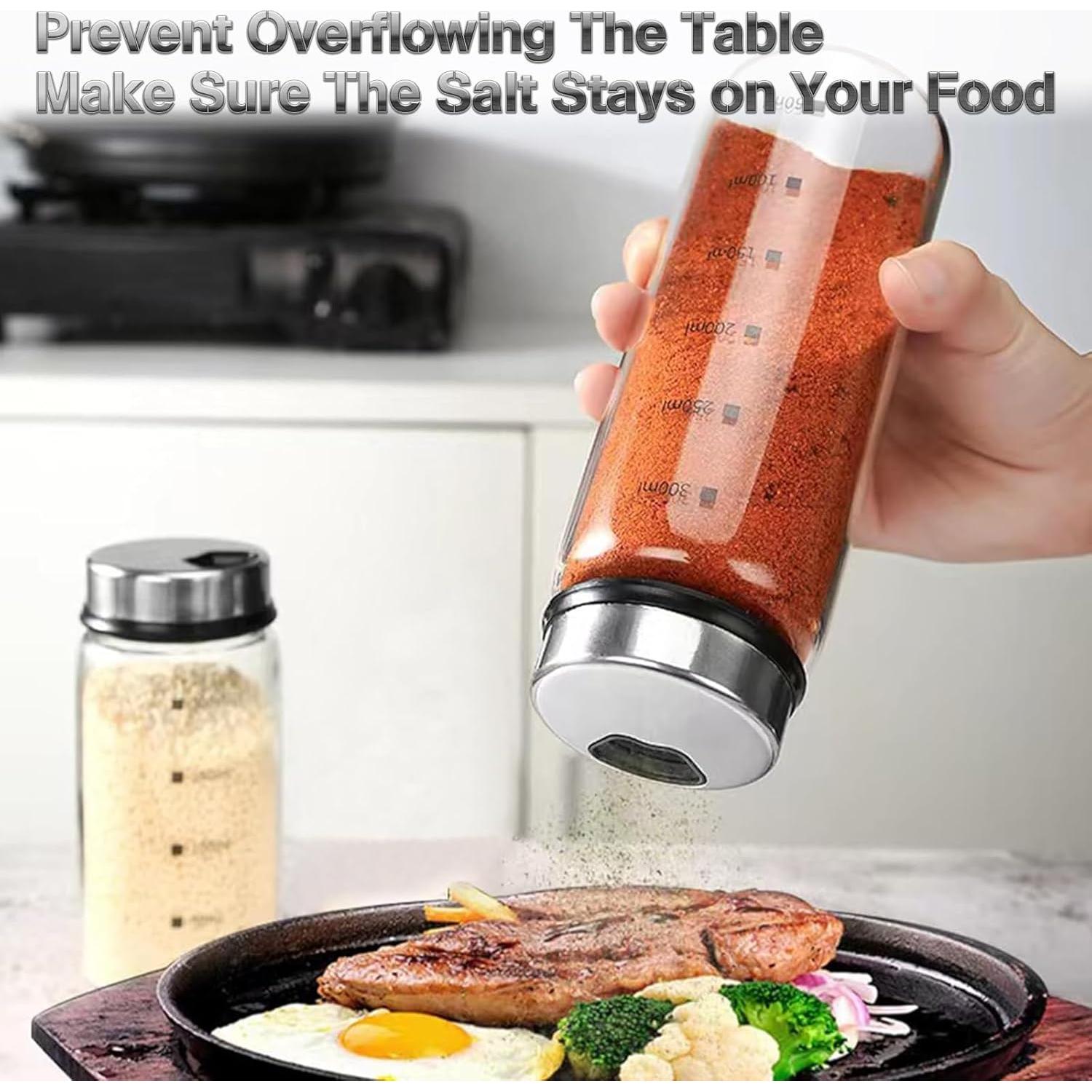 Juego de Saleros y Pimenteros XZJYXJN de Vidrio y Acero Inoxidable