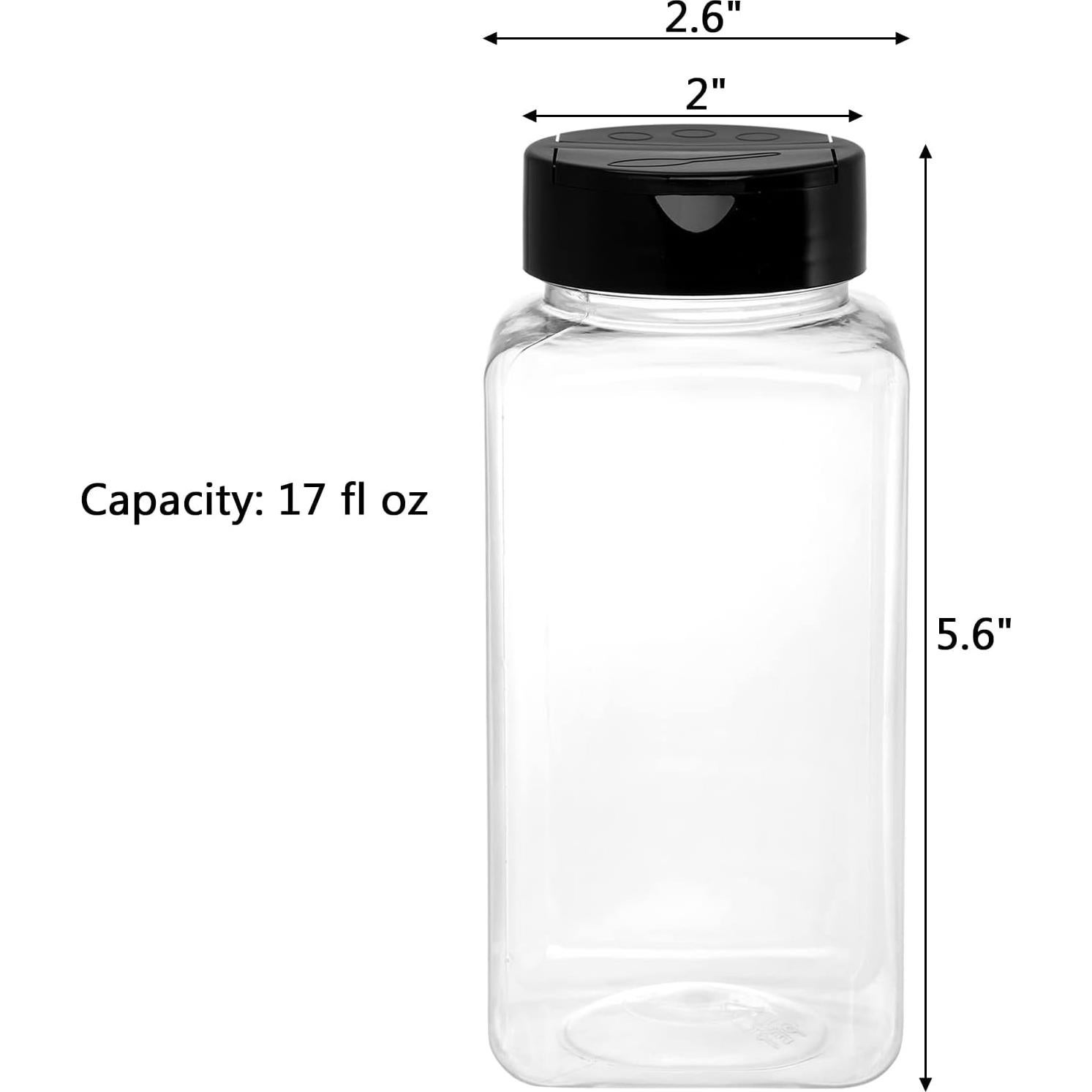 Tosnail 16 Tarros de Especias Plástico 500 ml Transparente