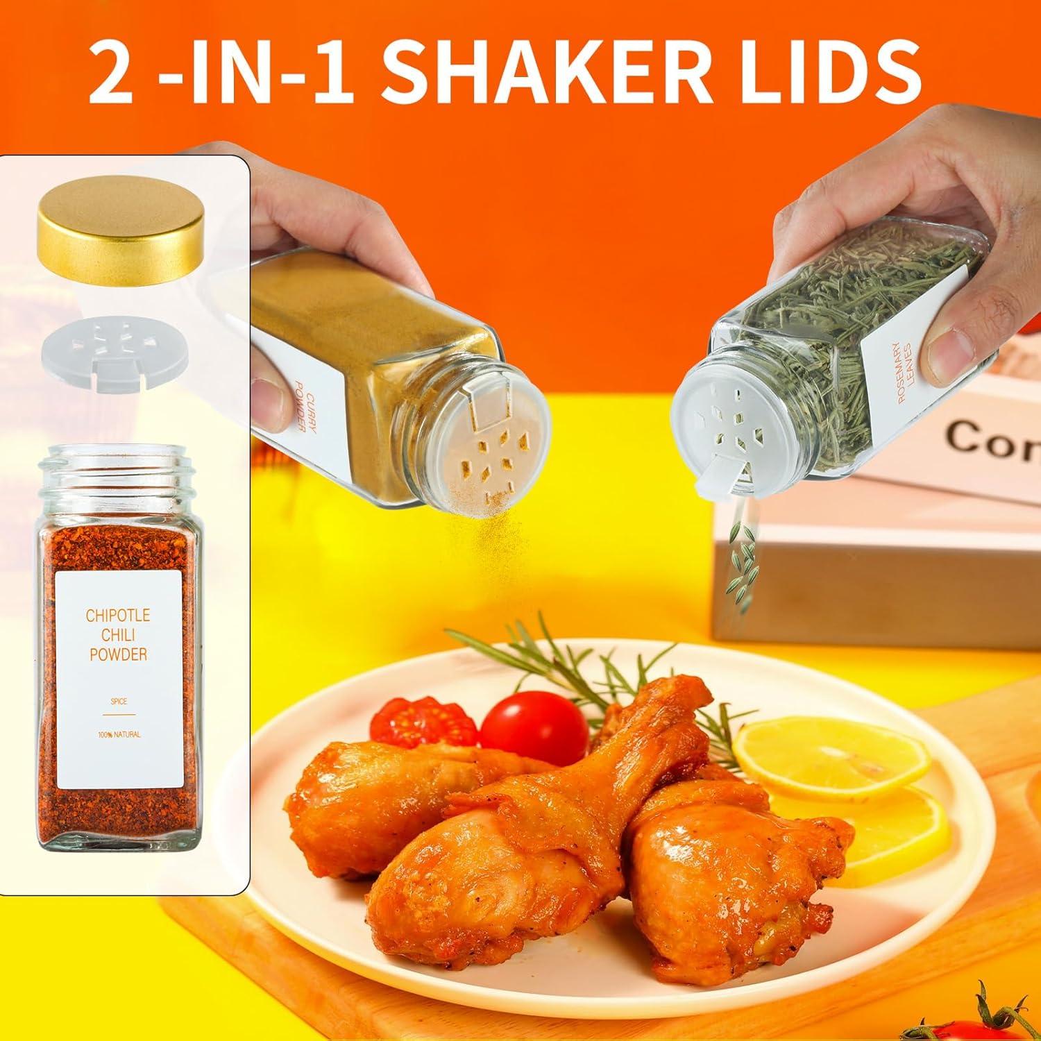 Tarros de Especias Dorados TESUNMU 24x96ml con Etiquetas