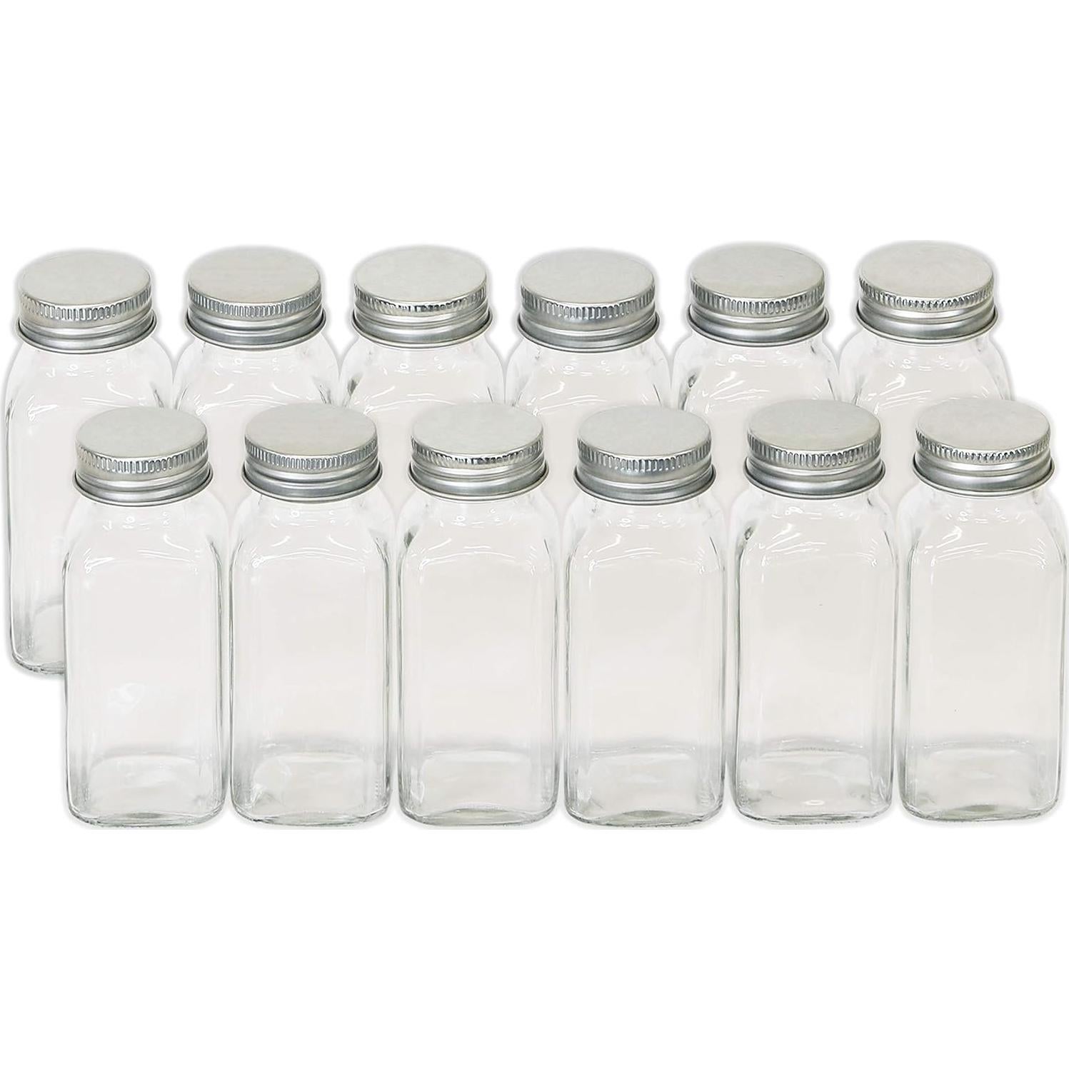 Juego de 12 Tarros de Especias de Vidrio Simple Houseware 170 ml