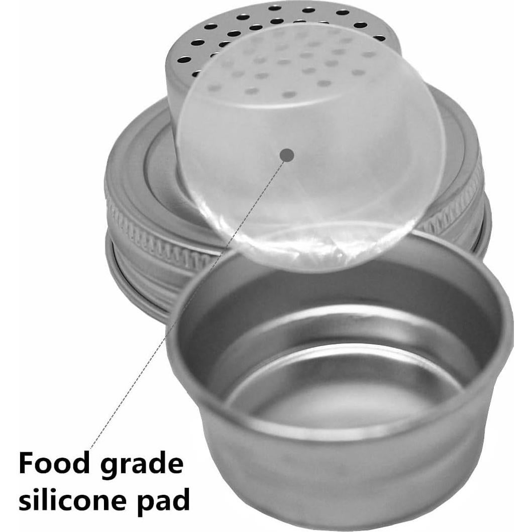 Tapa de tarro de cristal acero inoxidable con sellos silicona - 2 unidades