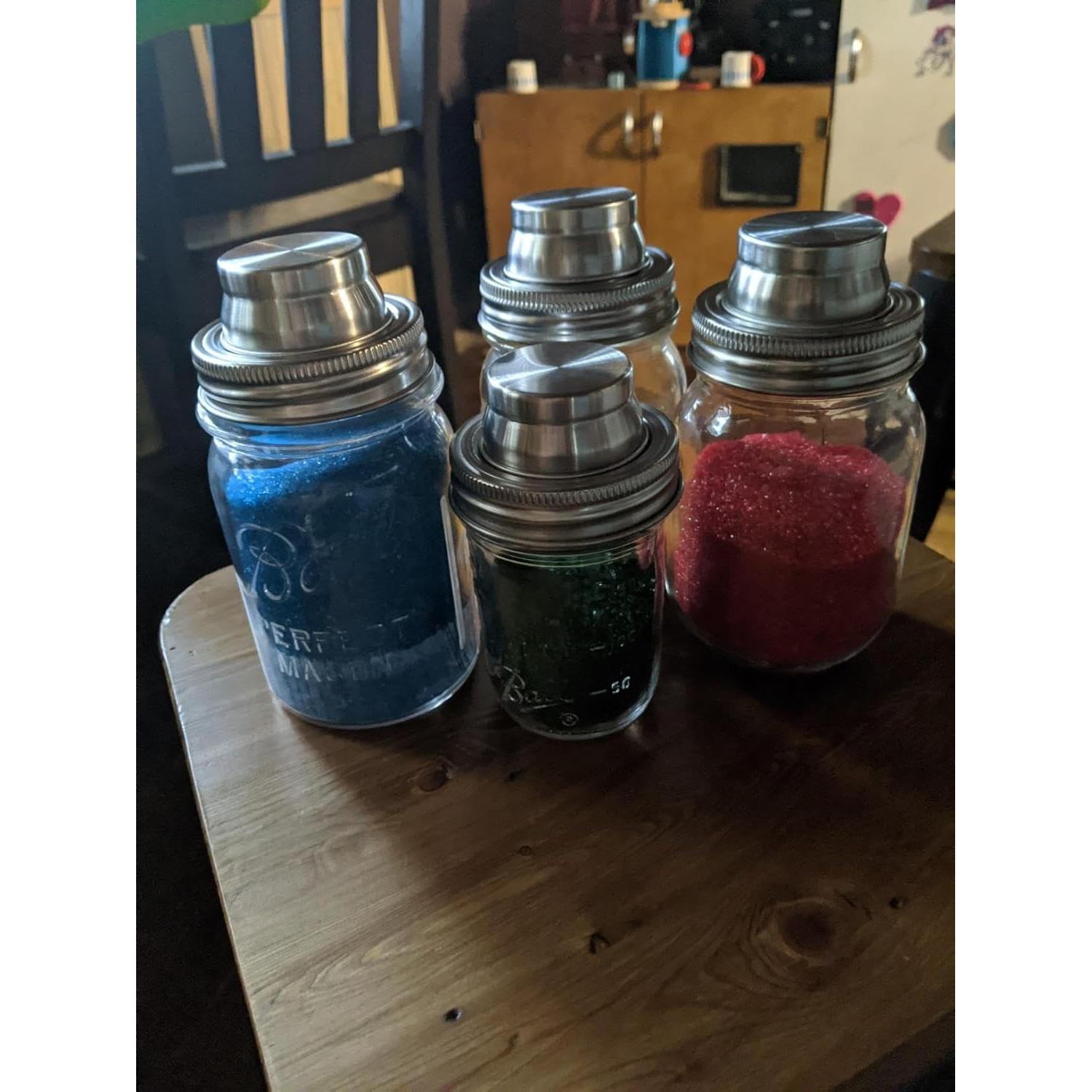 Tapa de tarro de cristal acero inoxidable con sellos silicona - 2 unidades