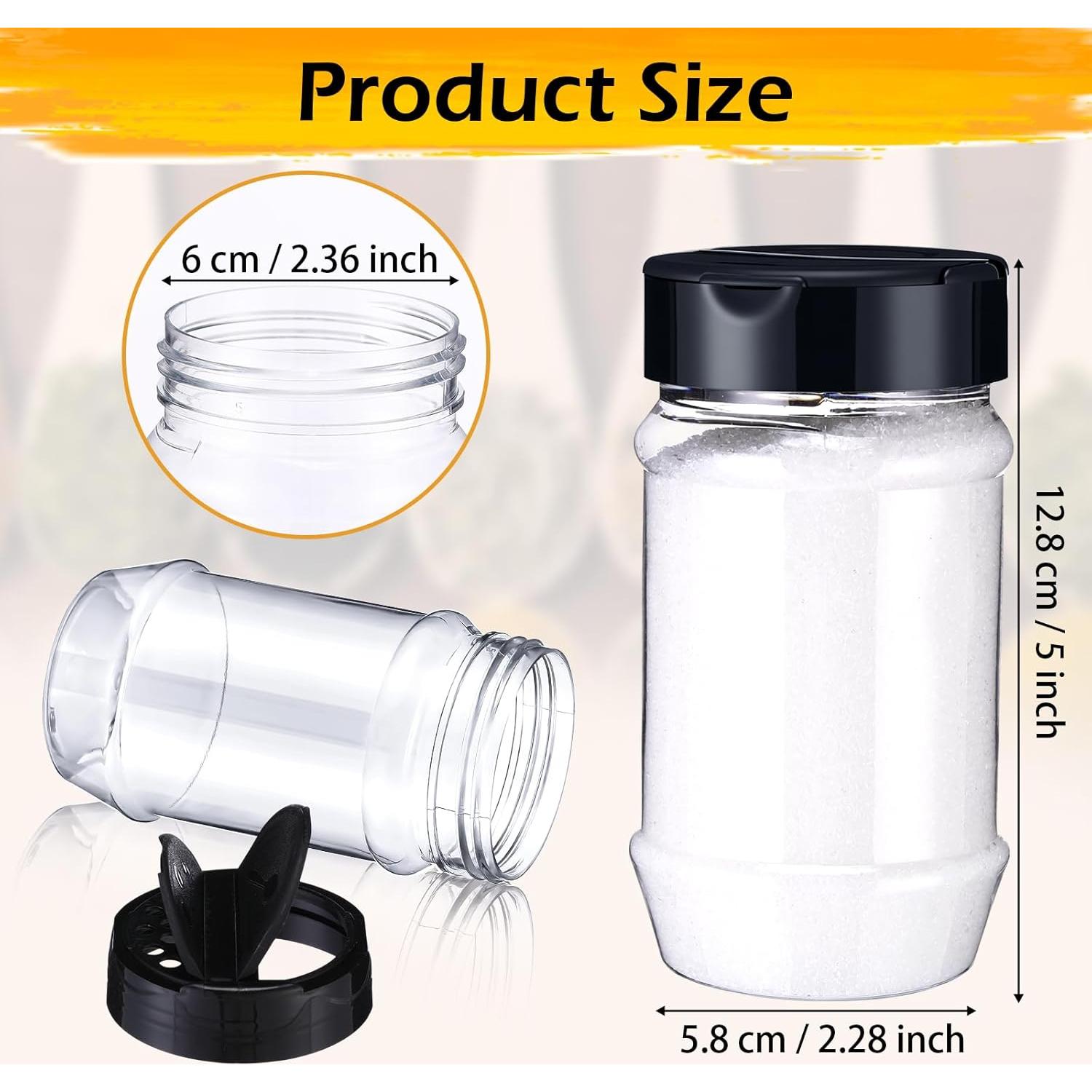 Paquete de 30 tarros de especias plásticos 360 ml con tapa shaker