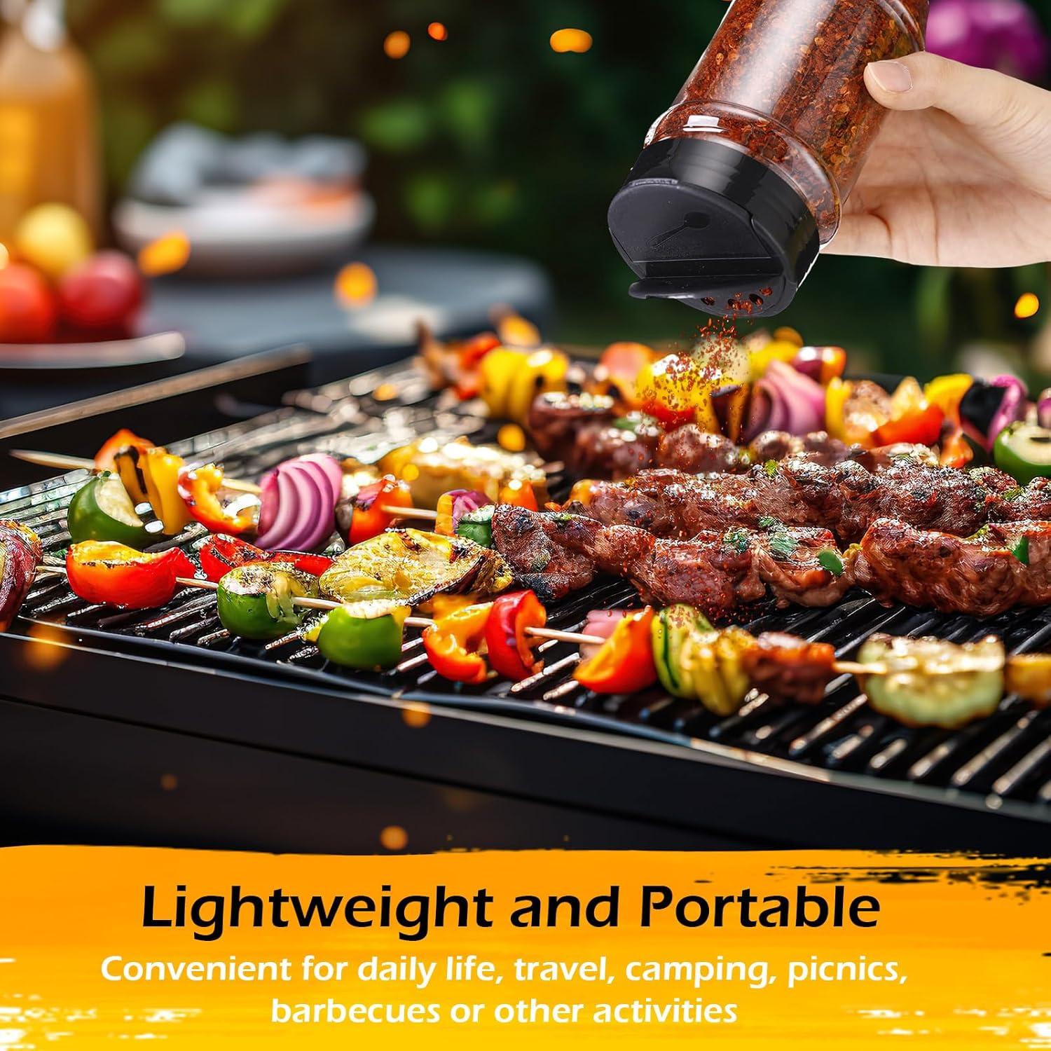 Paquete de 30 tarros de especias plásticos 360 ml con tapa shaker