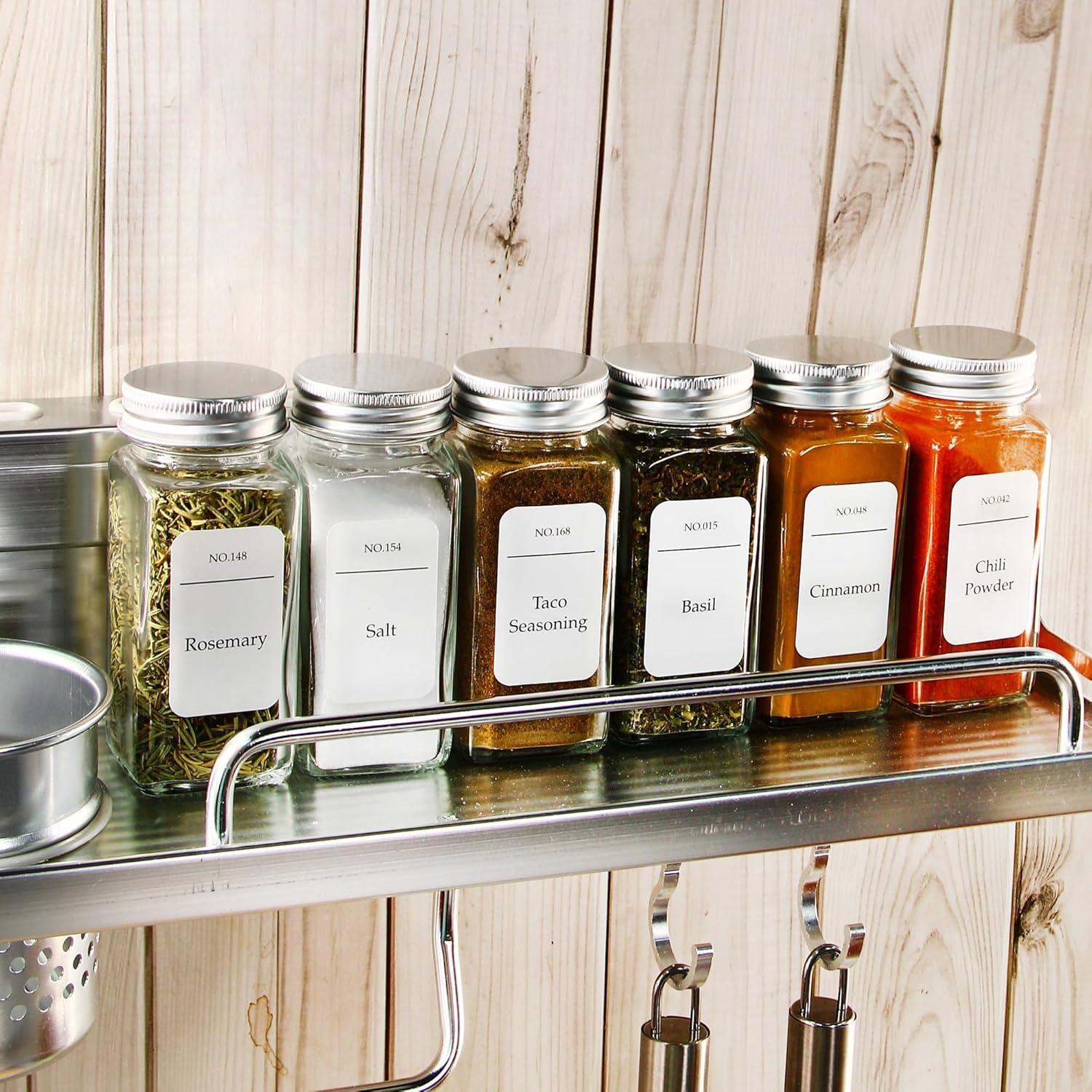 Tarros de Especias de Vidrio UMEIED 36pcs 118ml Cuadrados