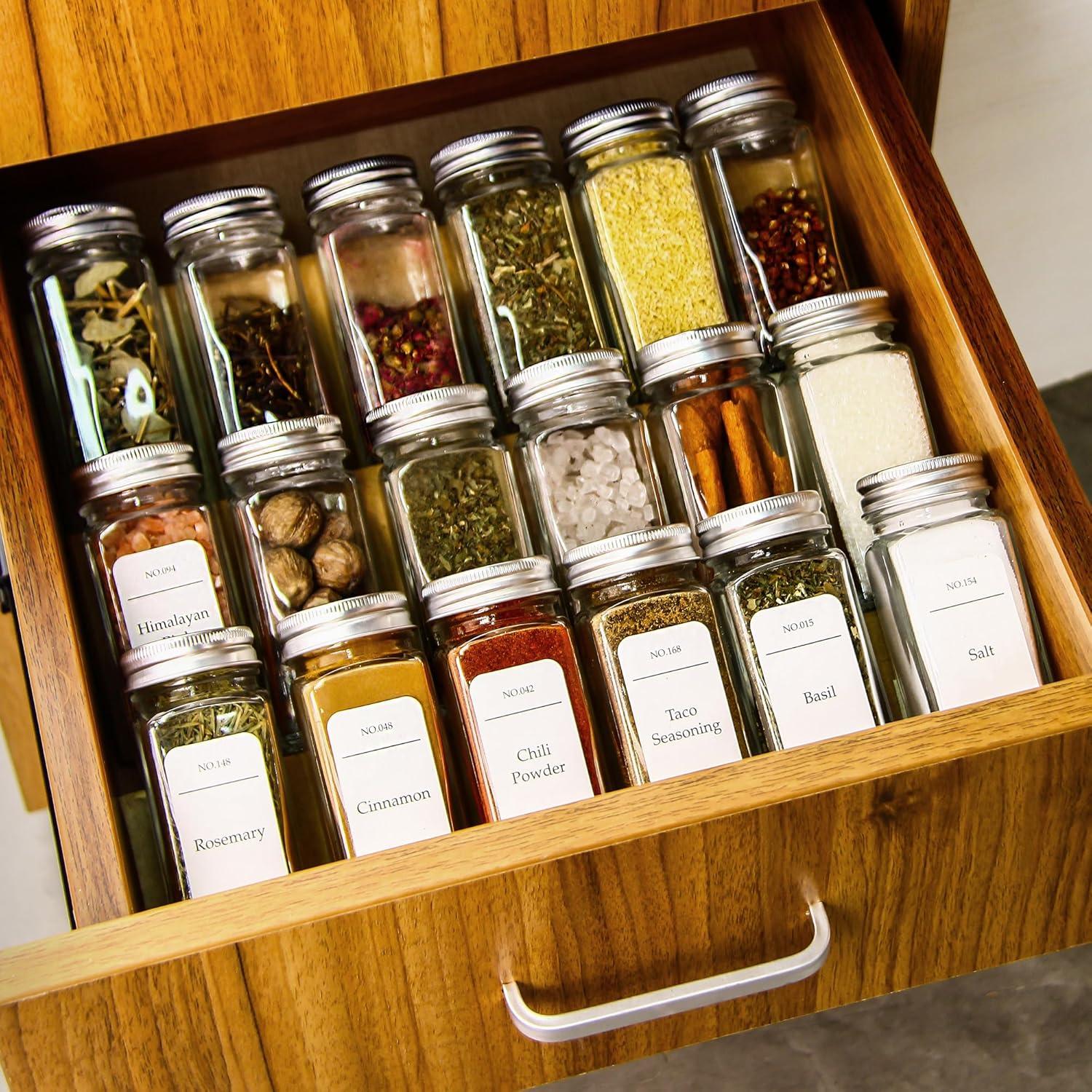 Tarros de Especias de Vidrio UMEIED 36pcs 118ml Cuadrados