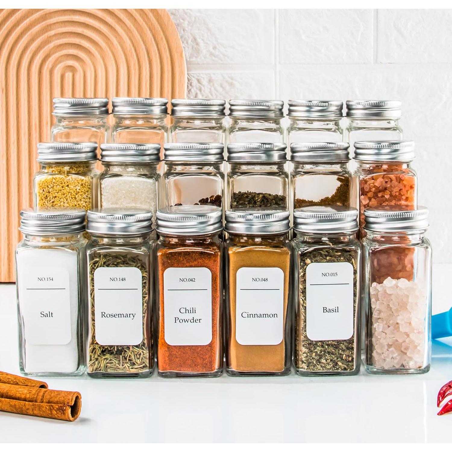 Tarros de Especias de Vidrio UMEIED 36pcs 118ml Cuadrados