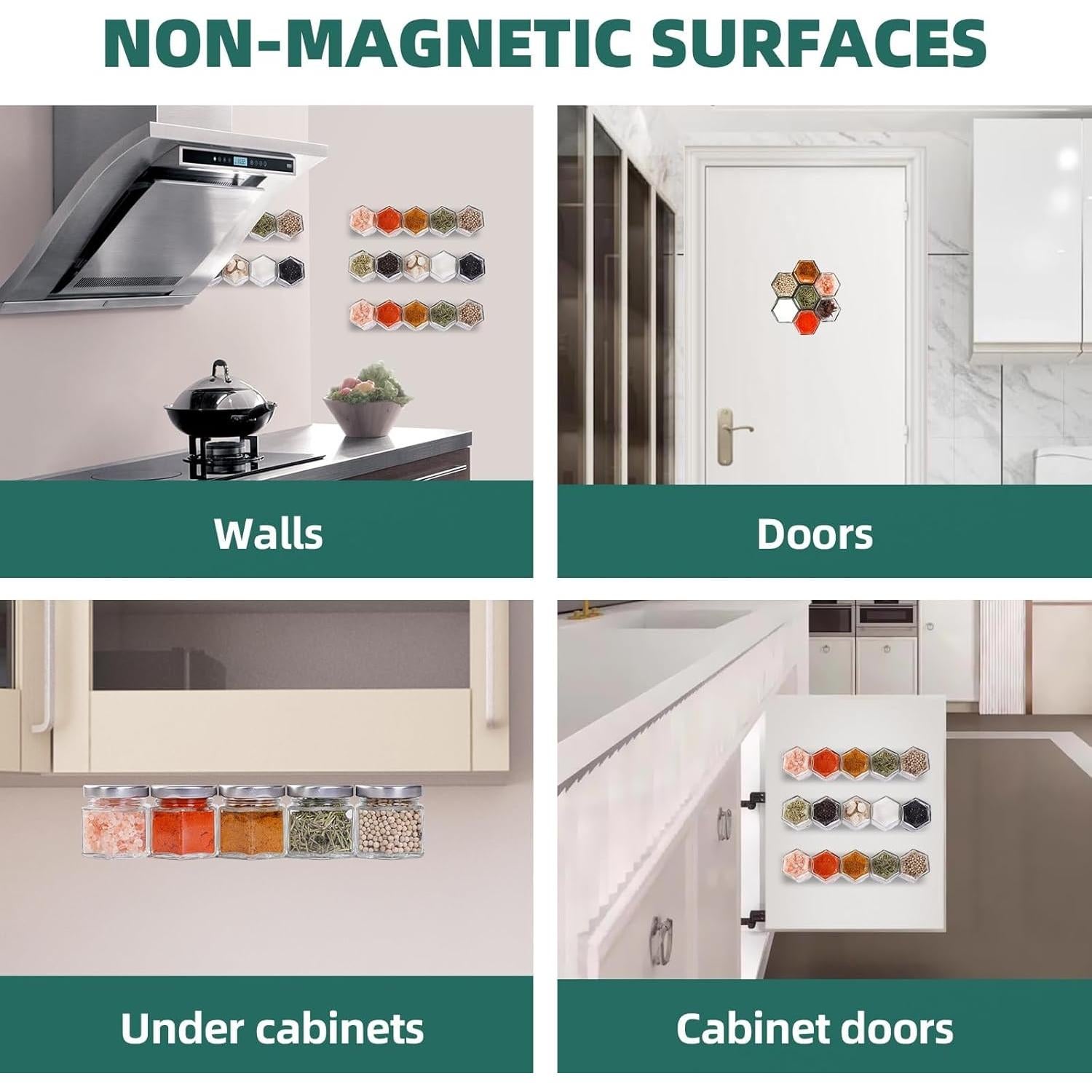 Juego de 10 Tarros Magnéticos de Especias OPTWISELY 65ml