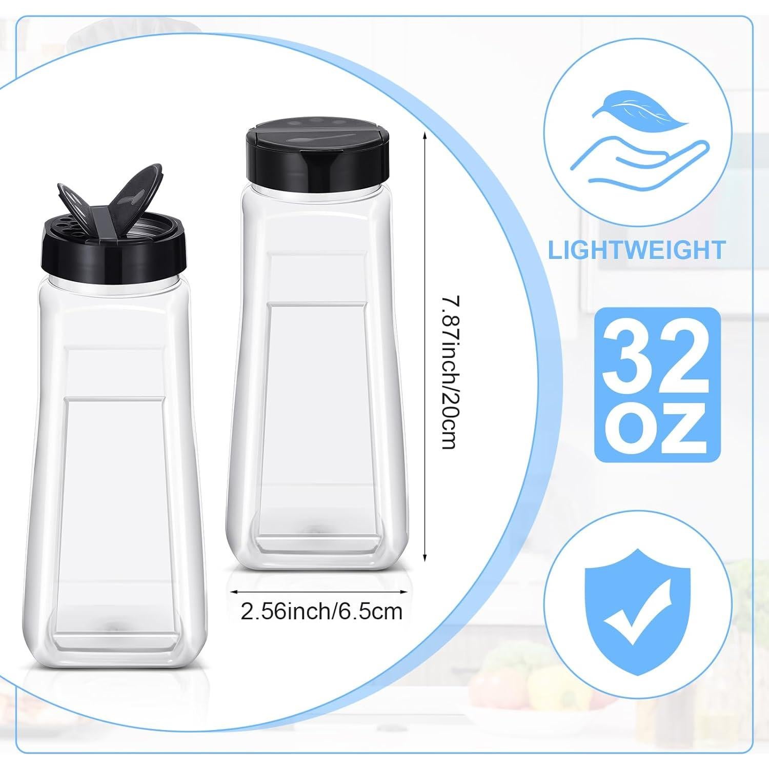 Tarros de Especias Zhehao 16 Piezas 0.95L Plástico con Tapa