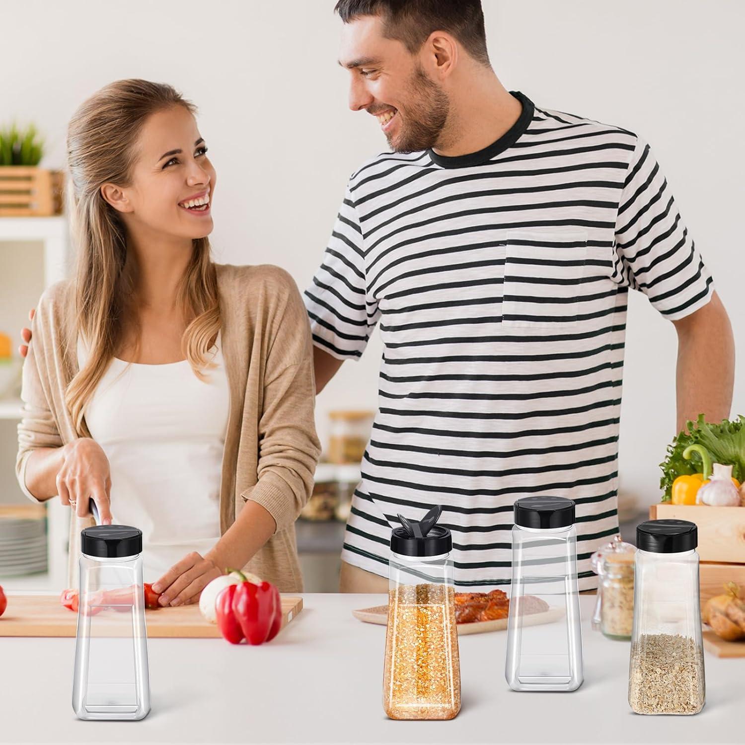 Tarros de Especias Zhehao 16 Piezas 0.95L Plástico con Tapa