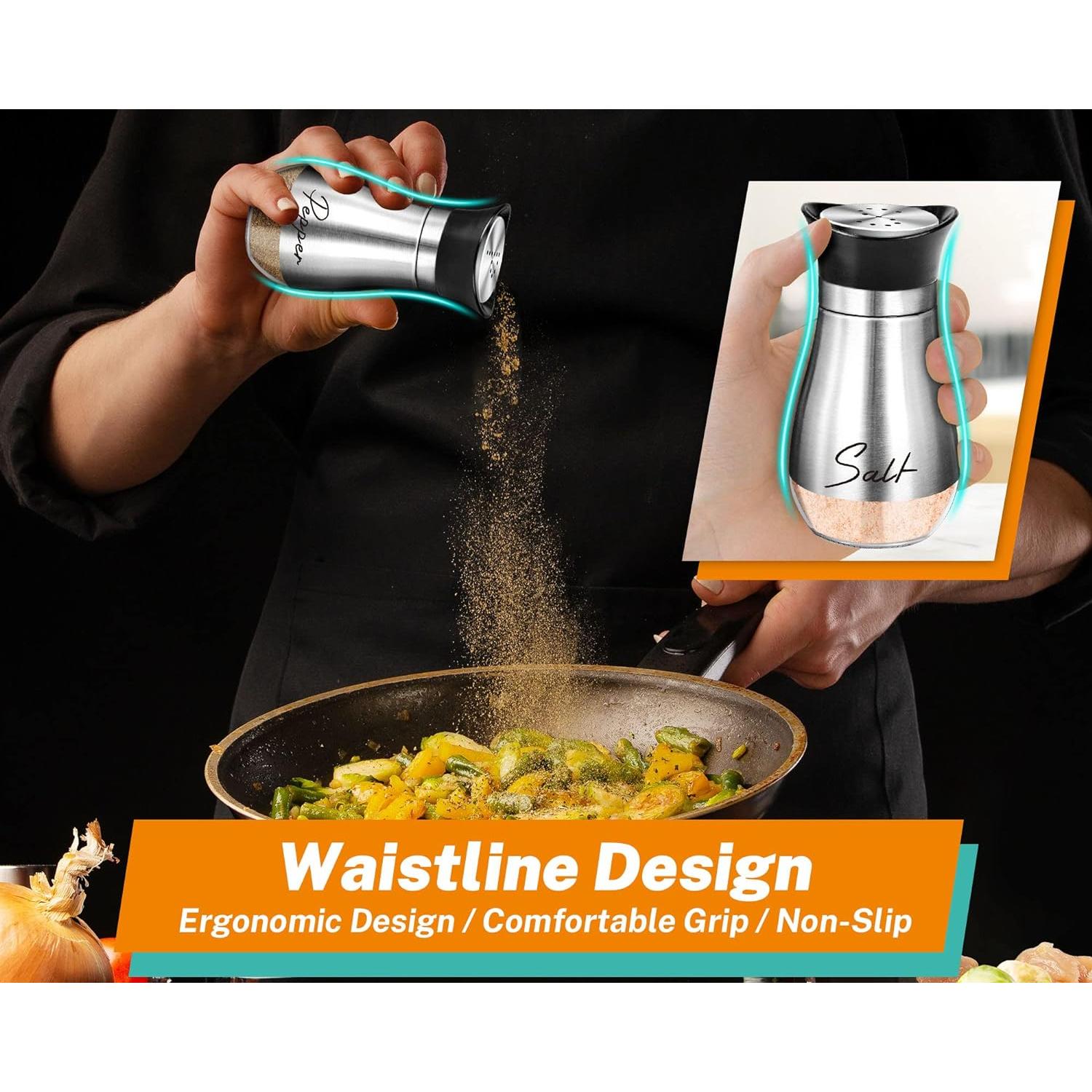 Juego de Saleros y Pimenteros Arrozon 4 oz Acero Inoxidable Plata