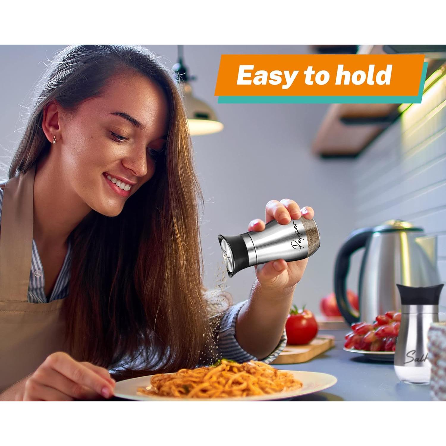 Juego de Saleros y Pimenteros Arrozon 4 oz Acero Inoxidable Plata