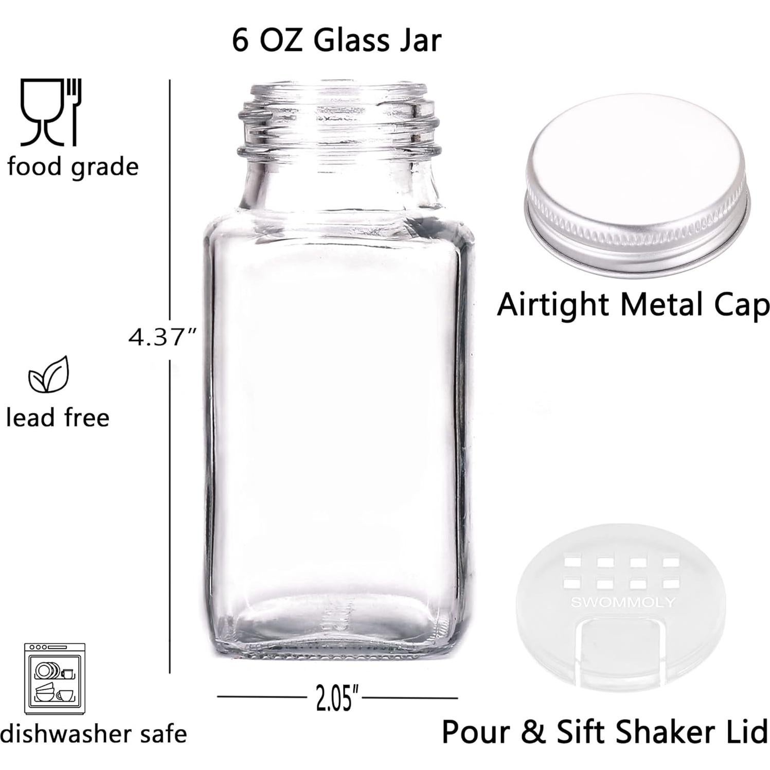 Tarros de Especias de Vidrio SWOMMOLY 30 Piezas 170 g Herméticos