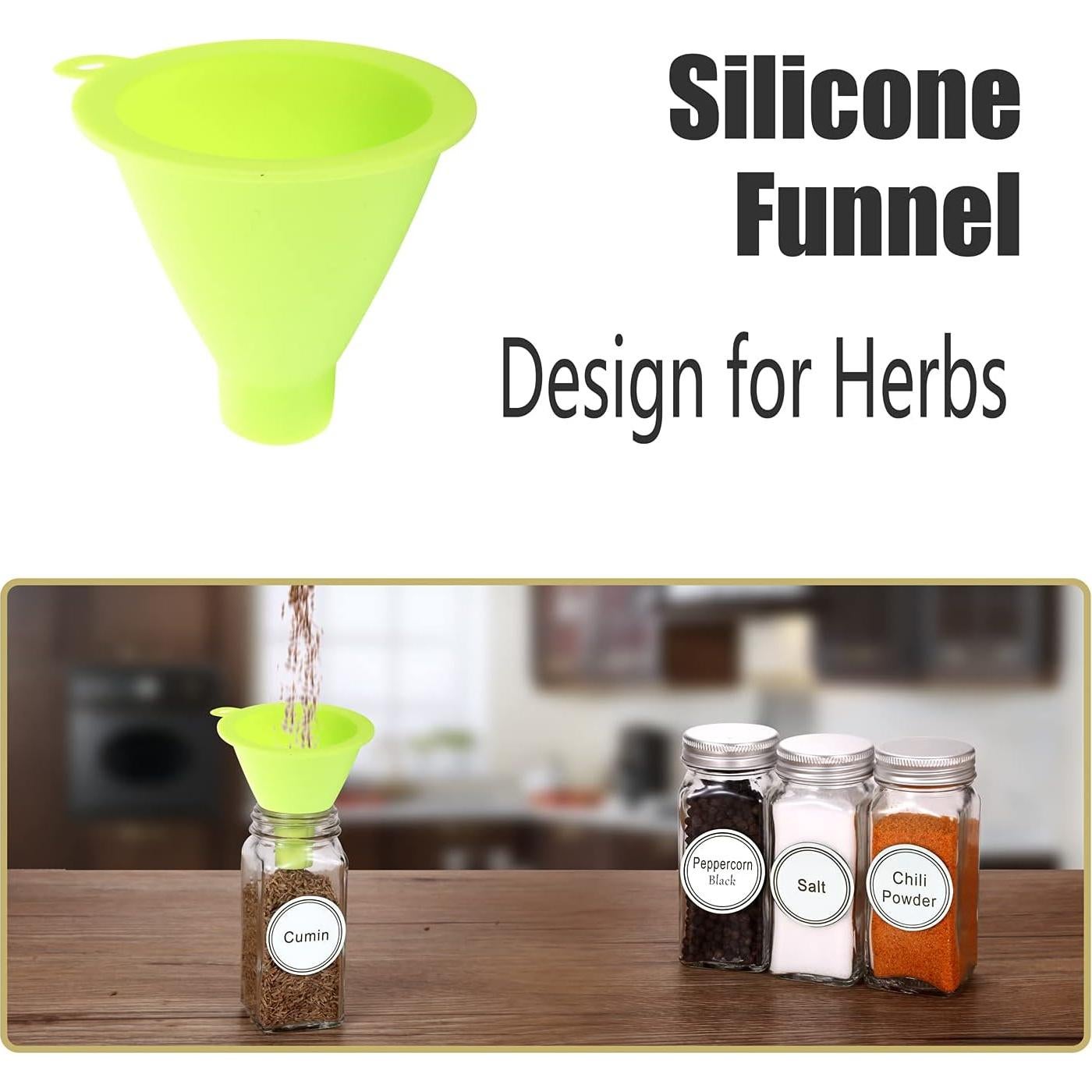 Tarros de Especias de Vidrio SWOMMOLY 48 Piezas 4 oz con Etiquetas