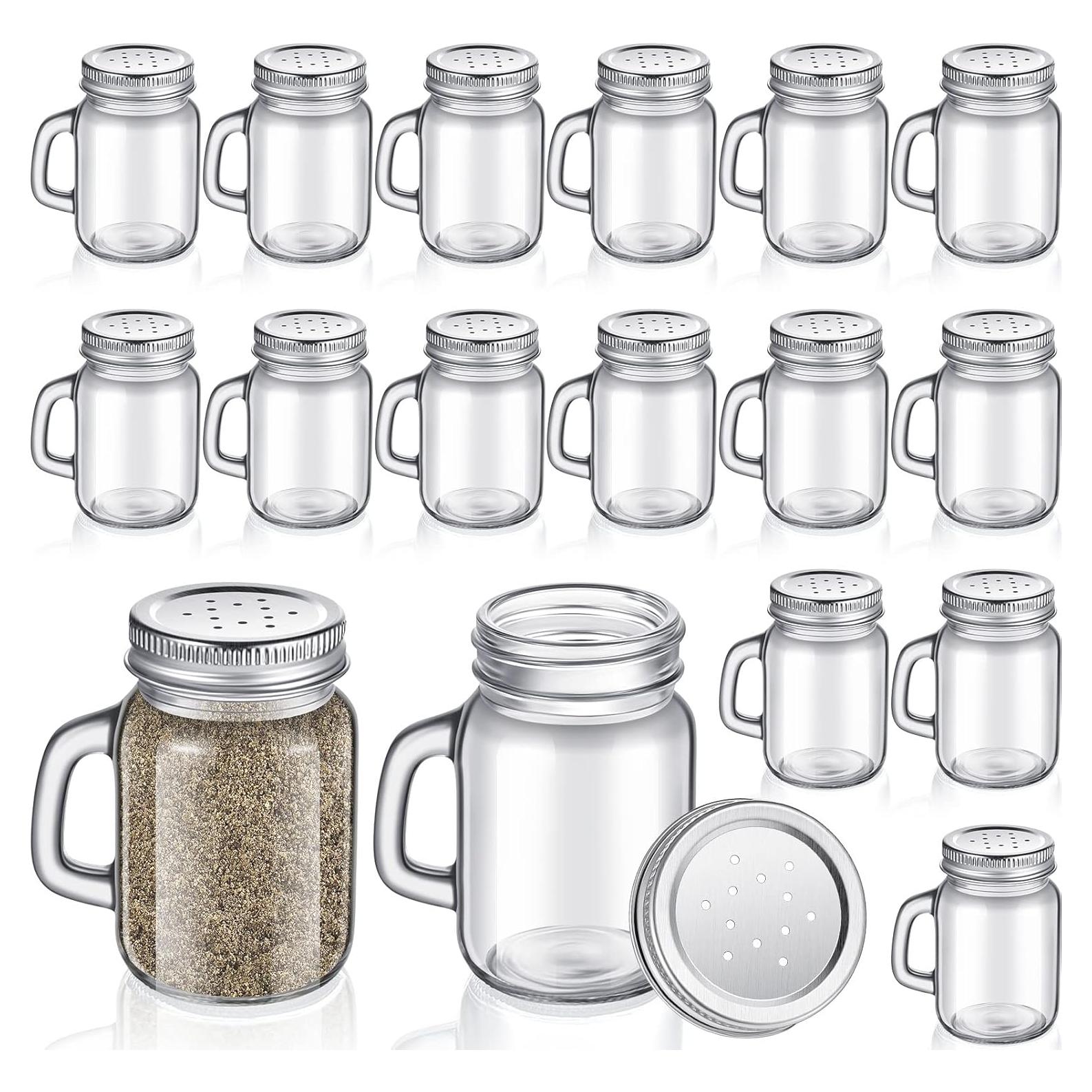 12 Tarros de Vidrio para Sal y Pimienta Tessco 120 ml