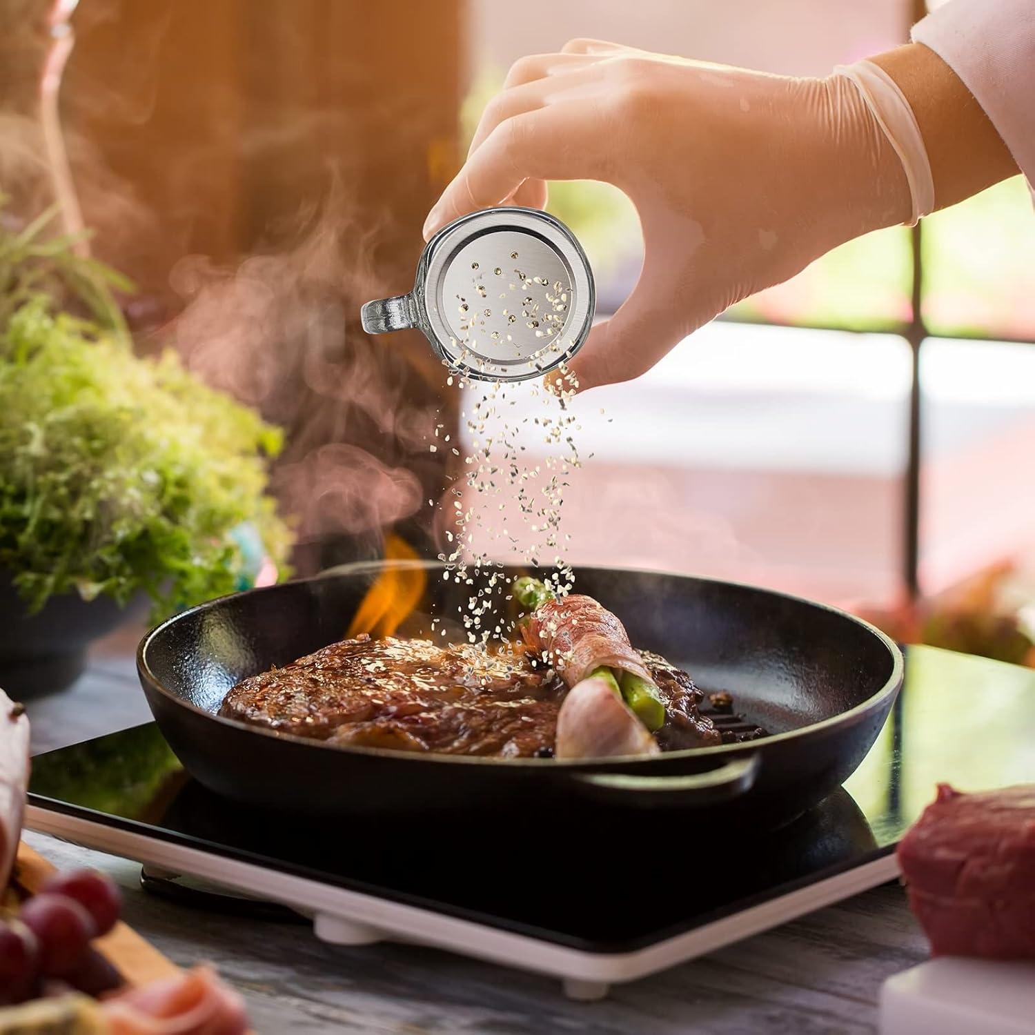 12 Tarros de Vidrio para Sal y Pimienta Tessco 120 ml