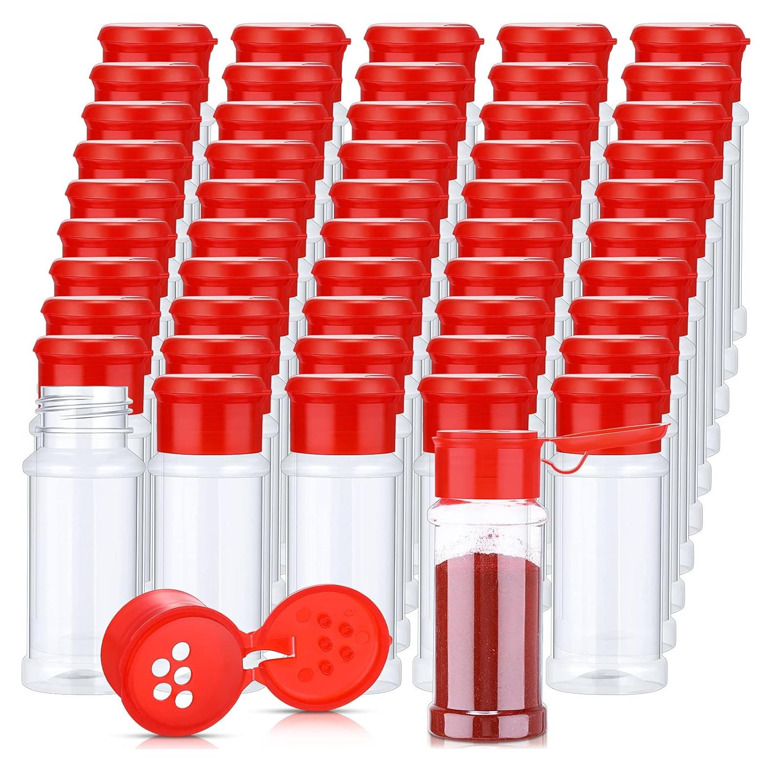 50 Tarros de Especias Plástico Rtteri 100ml con Tapa Shaker