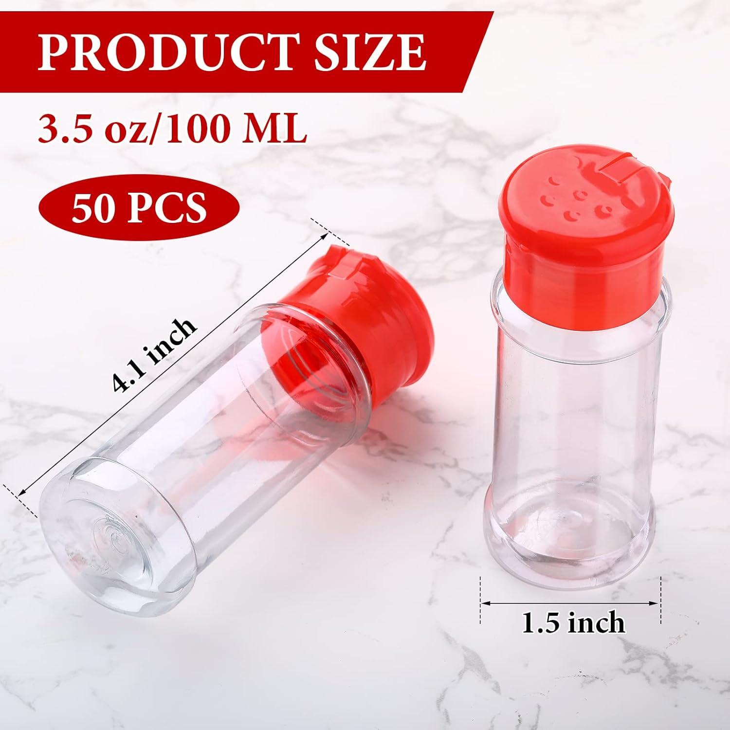 50 Tarros de Especias Plástico Rtteri 100ml con Tapa Shaker