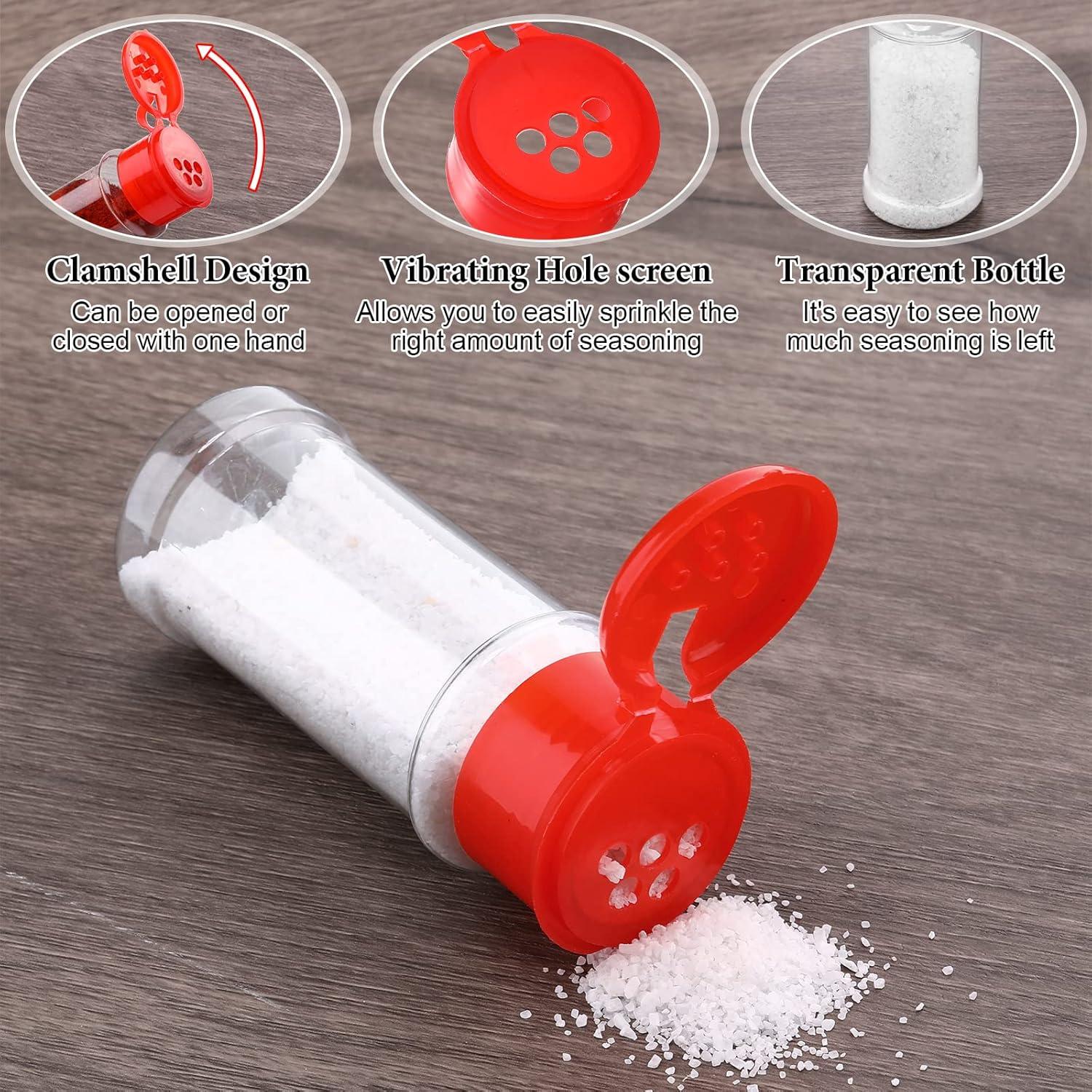 50 Tarros de Especias Plástico Rtteri 100ml con Tapa Shaker