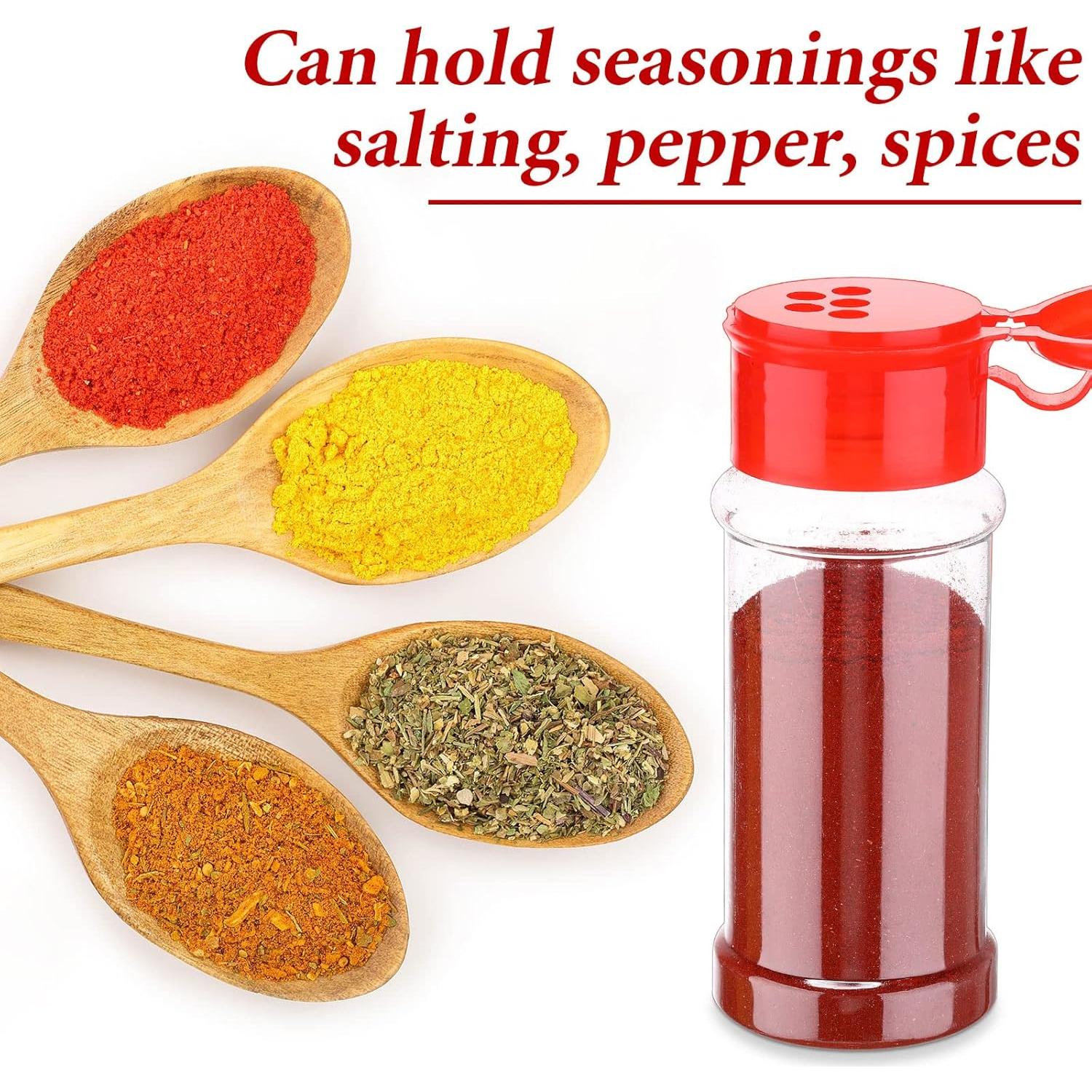 50 Tarros de Especias Plástico Rtteri 100ml con Tapa Shaker