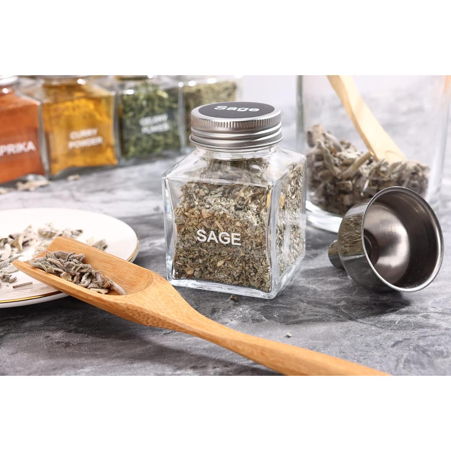 Tarros de Especias de Vidrio MIUKAA 29 Piezas 120ml con Etiquetas