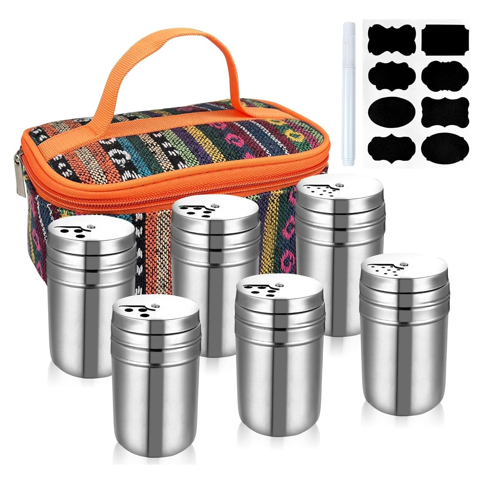 Molinillos de Especias EZYoutdoor 6 Pcs Acero Inoxidable Naranja