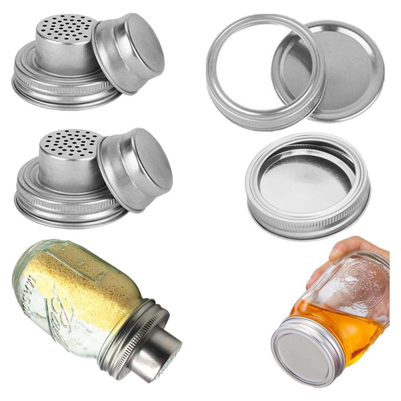 Juego de 4 tapas de frascos Mason Shaker MIA GENOVIA 70mm