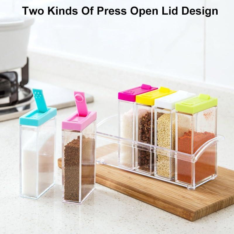 Set de 12 Tarros de Especias Anberky con Bandeja y Tapa