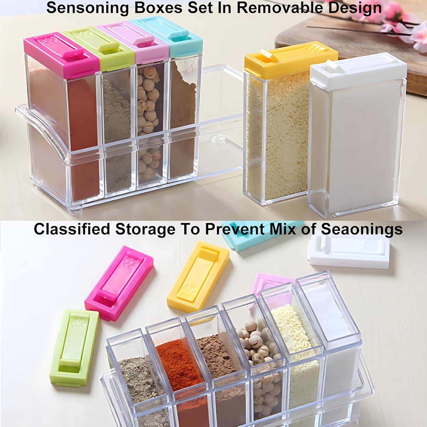 Set de 12 Tarros de Especias Anberky con Bandeja y Tapa